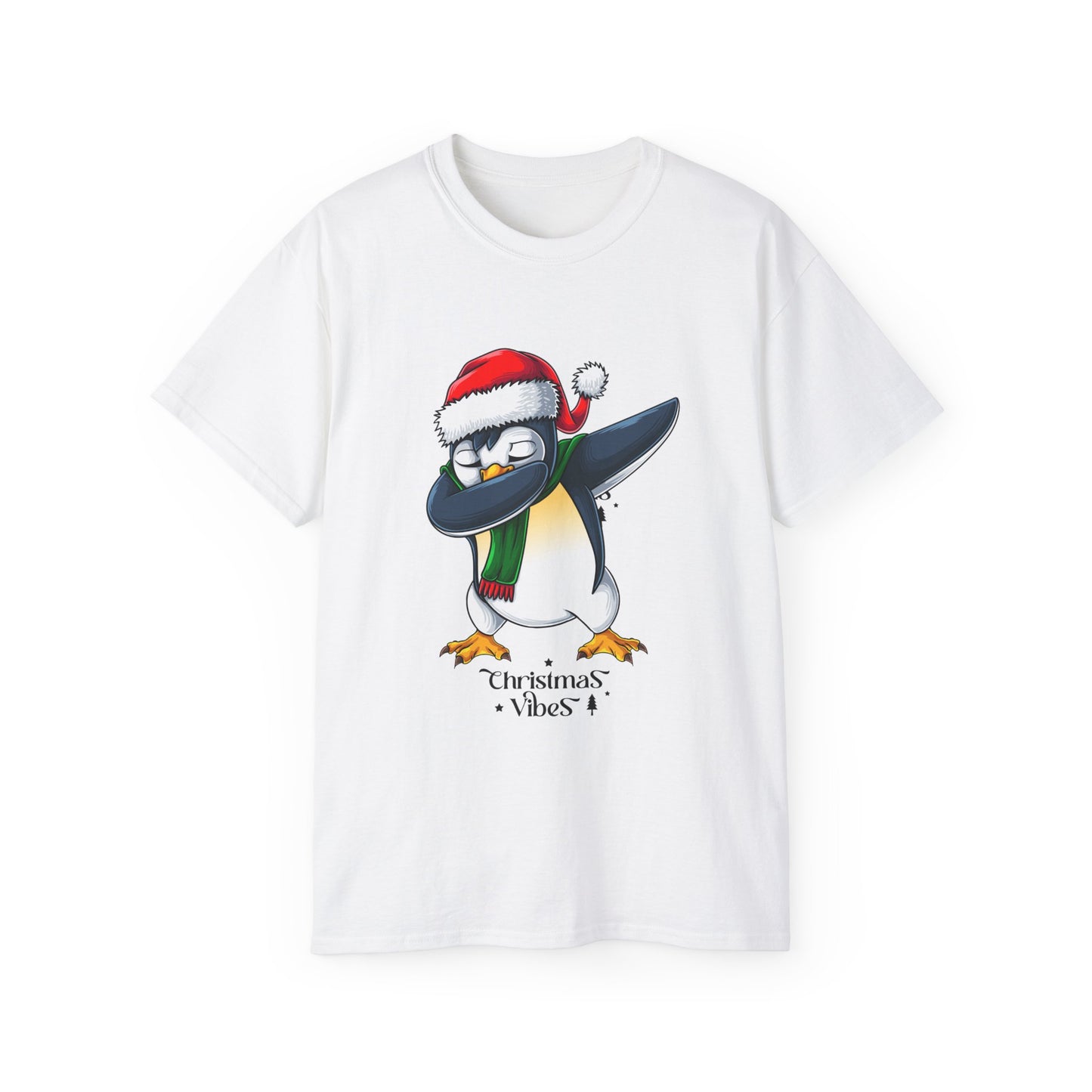 Women's Christmas Vibes Dabbing Penguin Tee