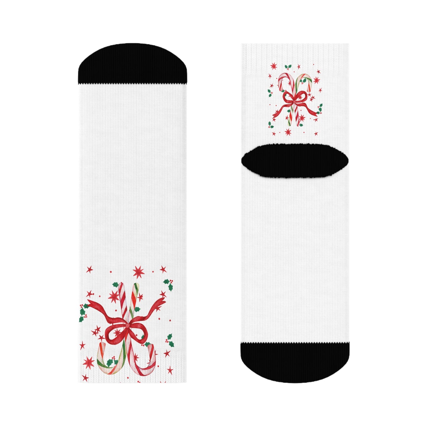 Candy Cane Christmas Socks- Cozy Holiday Crew Socks