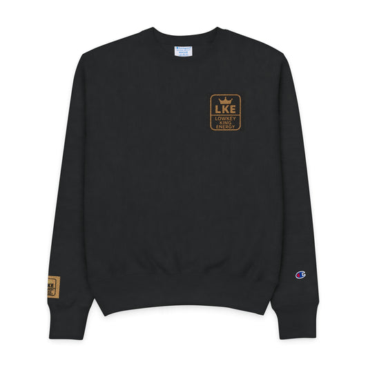 Lowkey king Energy Champion Crewneck- Black & Gold