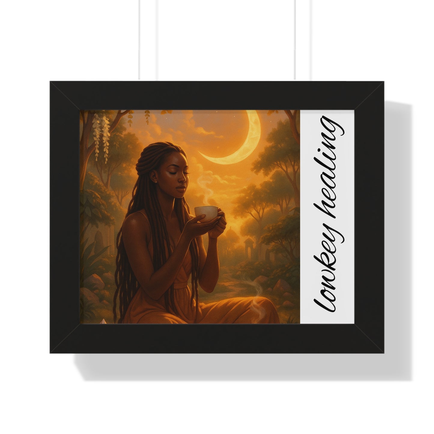 Serene Framed Poster, Art Print, Home Decor, Gift for Her, Meditation Wall Art, Self-Care Decoration, Mindfulness Artwork