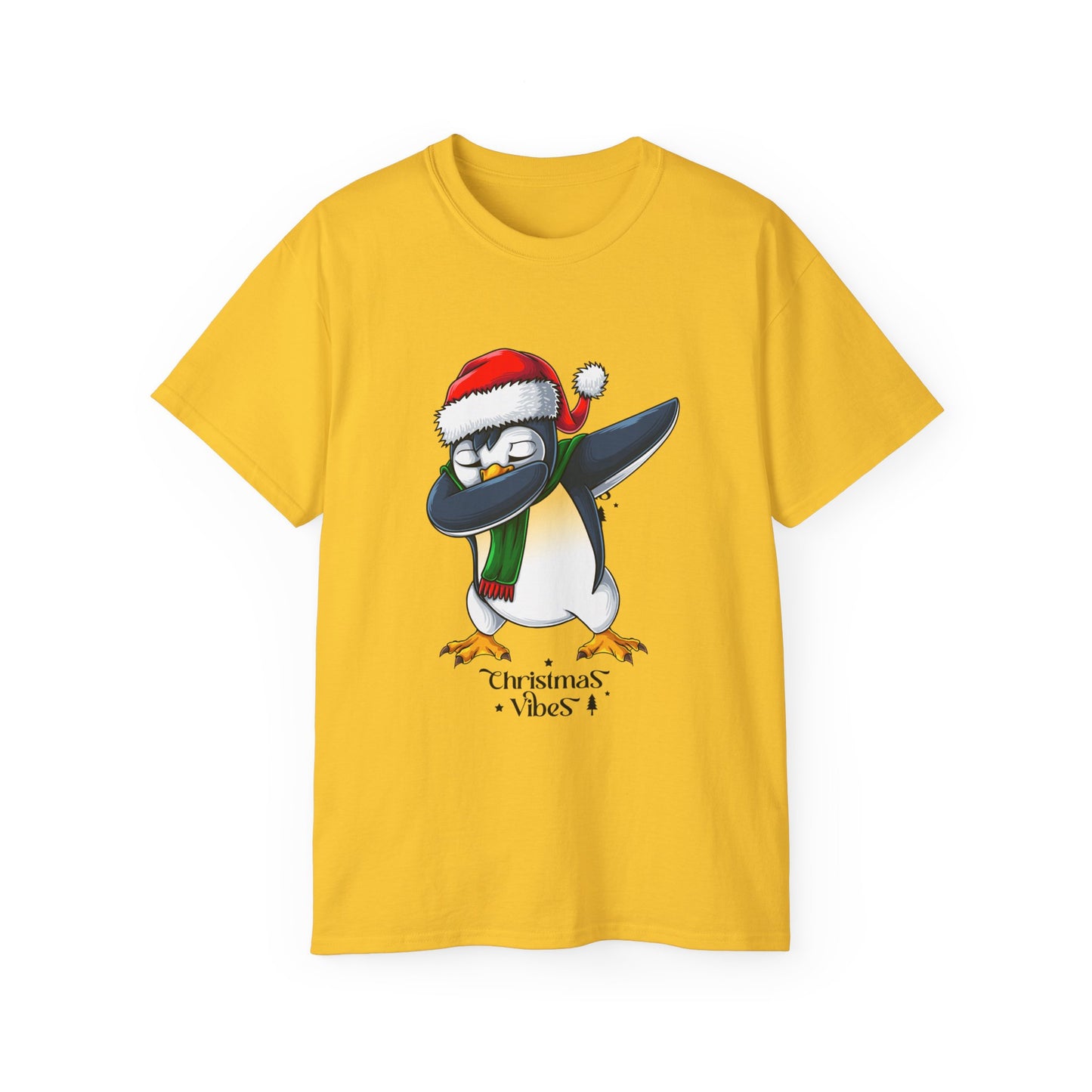 Women's Christmas Vibes Dabbing Penguin Tee