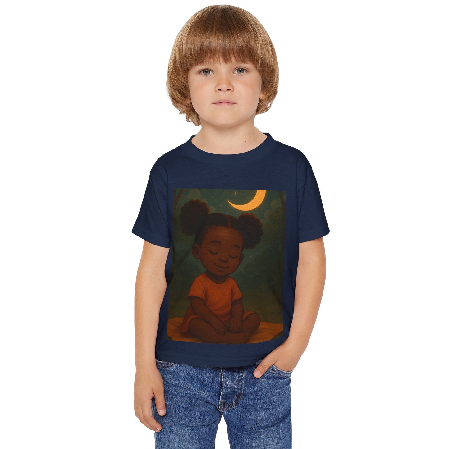 "LOWKEY LIL' ONES MOON & STARS TODDLER SHIRT-SOFT AFFIRMATION TEE FOR KIDS, GENTLE STRENGTH, DREAMY COMFORT"