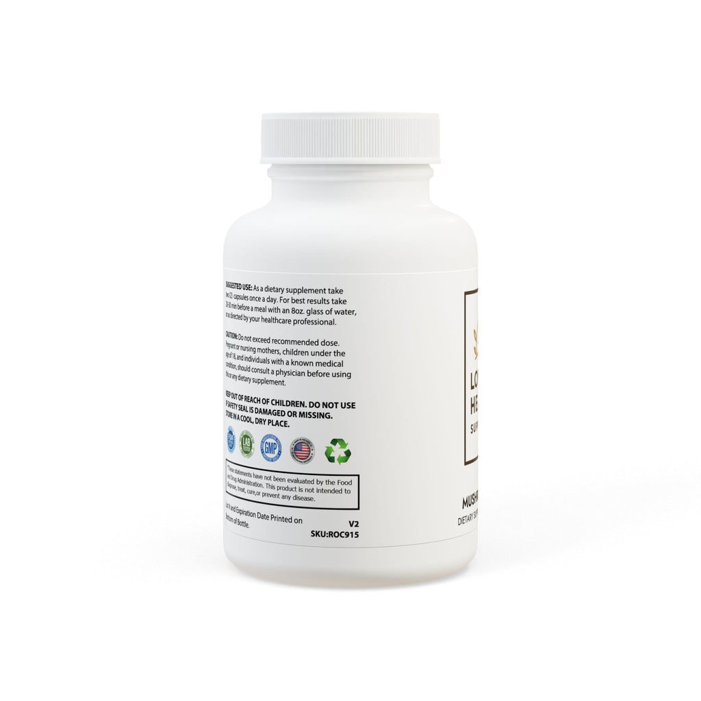 Lowkey Healing Mushroom Blend- Daily Wellness Supplement (60 capsules)