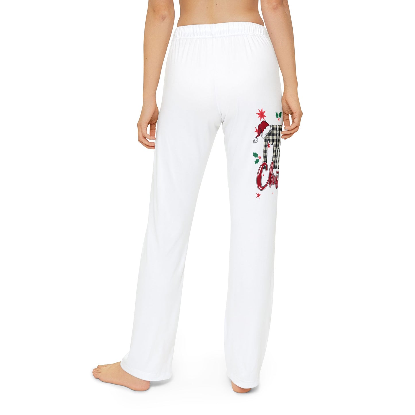 Kids Lounge Pants — Holiday Buffalo Check 'Candy Cane' Graphic