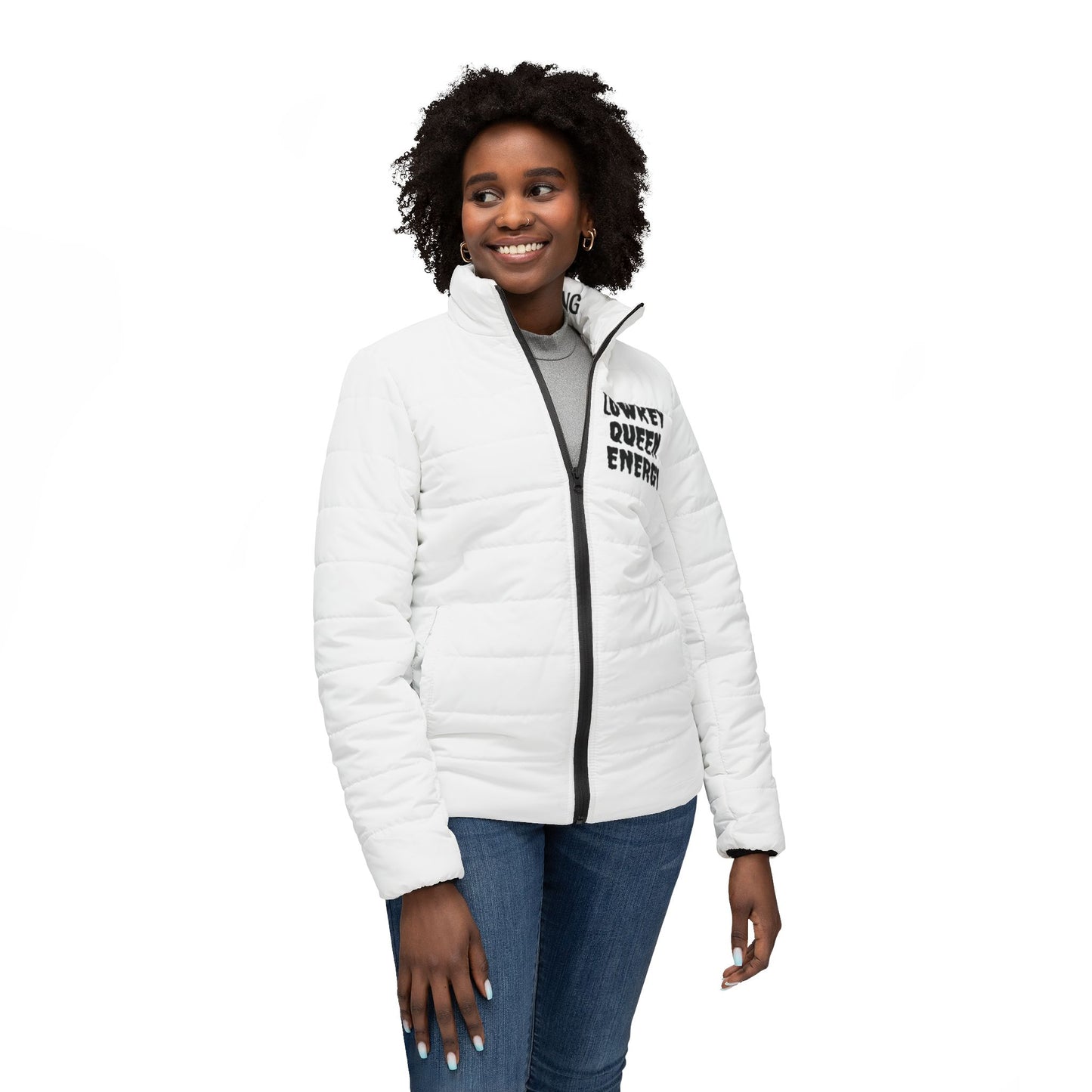 Lowkey Queen Energy Women's Puffer Jacket- Warmth with Royal Confidencefor seeriuo