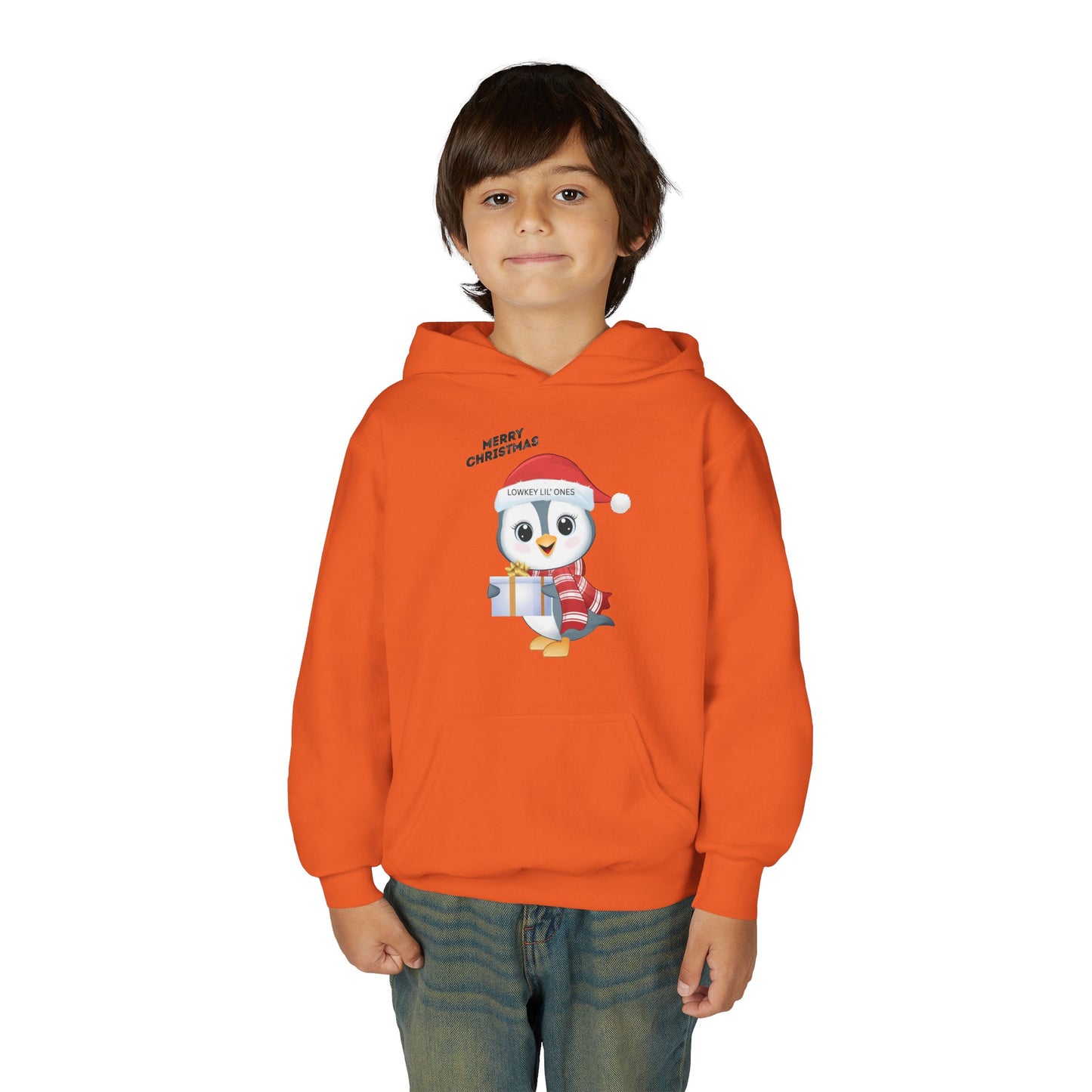 Lowkey Lil' Ones Merry Christmas Penguin Youth Hoodie
