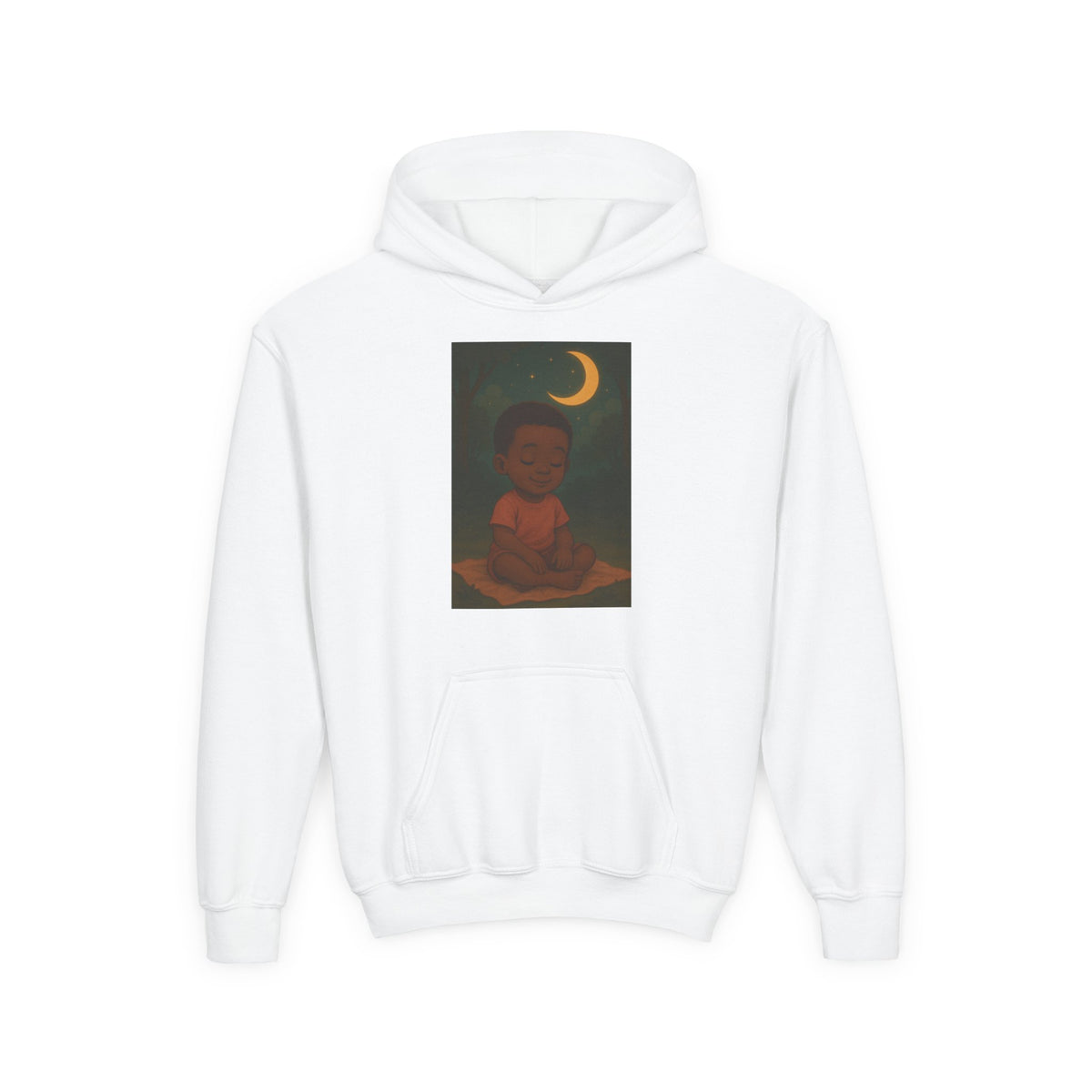 Lowkey Lil' Ones "Peaceful Moon" Youth Hoodie- Calm Energy for Growing Kings