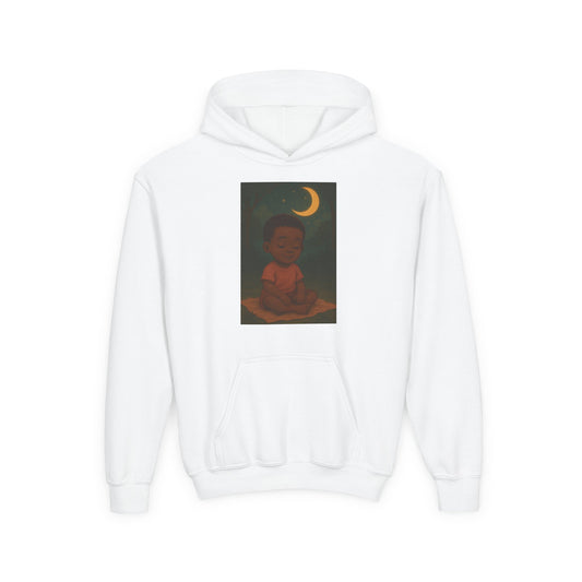 Lowkey Lil' Ones "Peaceful Moon" Youth Hoodie- Calm Energy for Growing Kings