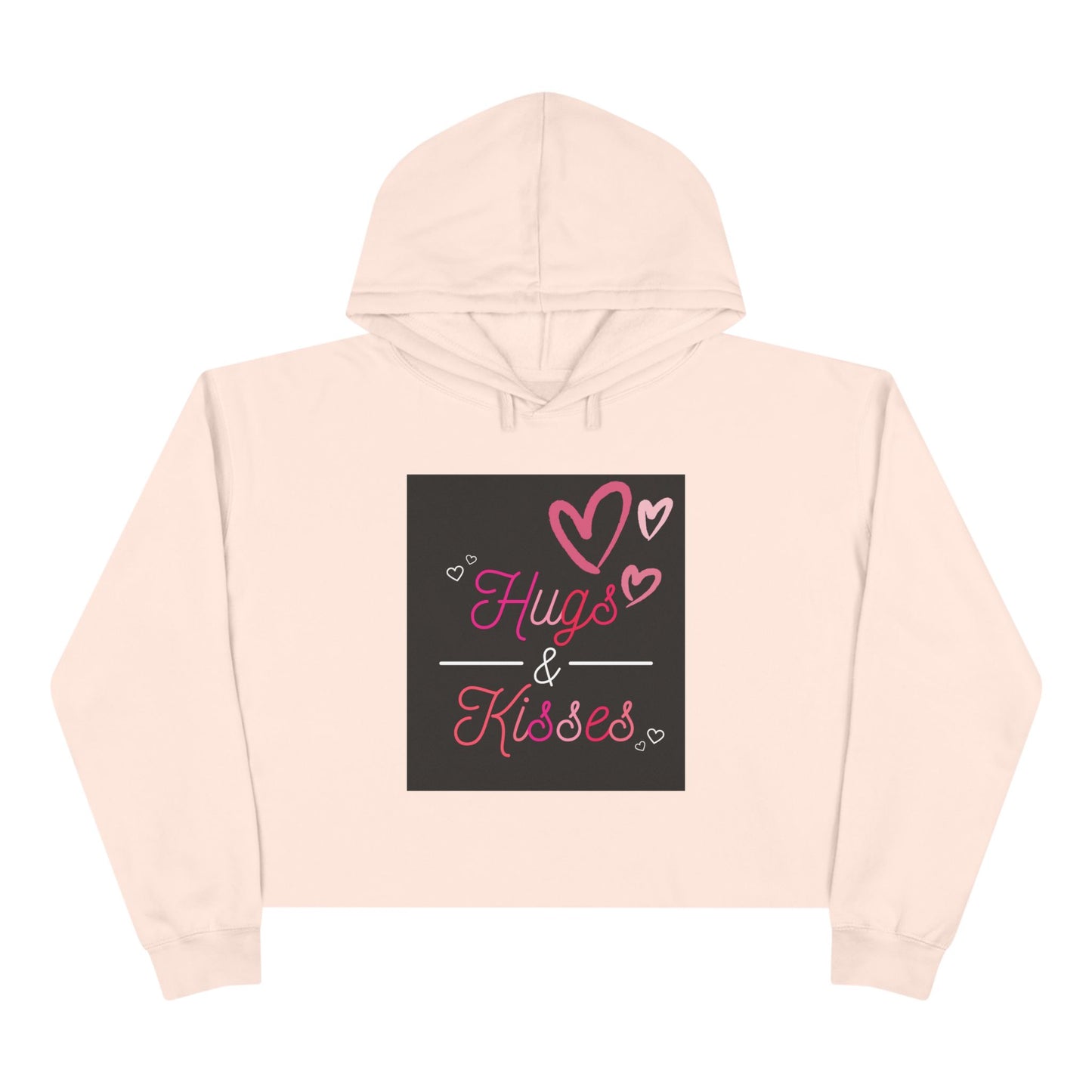 Lowkey Healing Crop Hoodie — Hugs & Kisses Graphic Cropped Sweatshirt