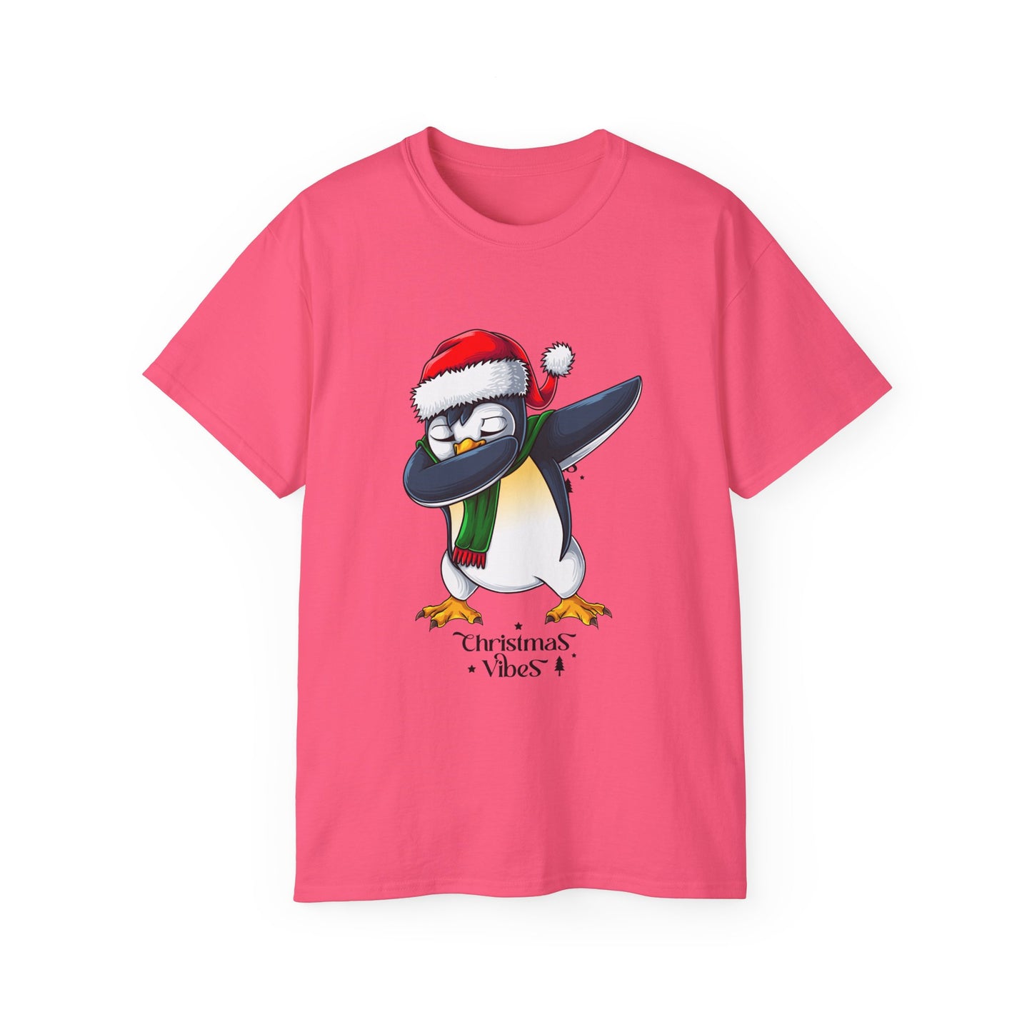 Women's Christmas Vibes Dabbing Penguin Tee