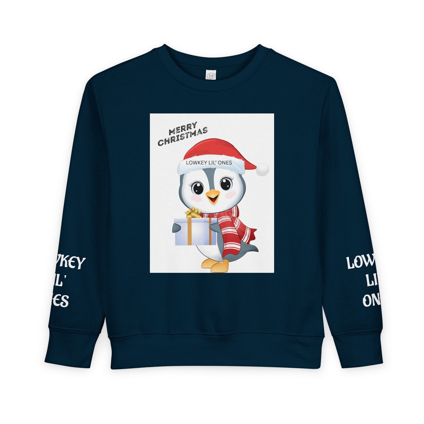 Lowkey Lil' Ones Merry Christmas Penguin Toddler Sweater