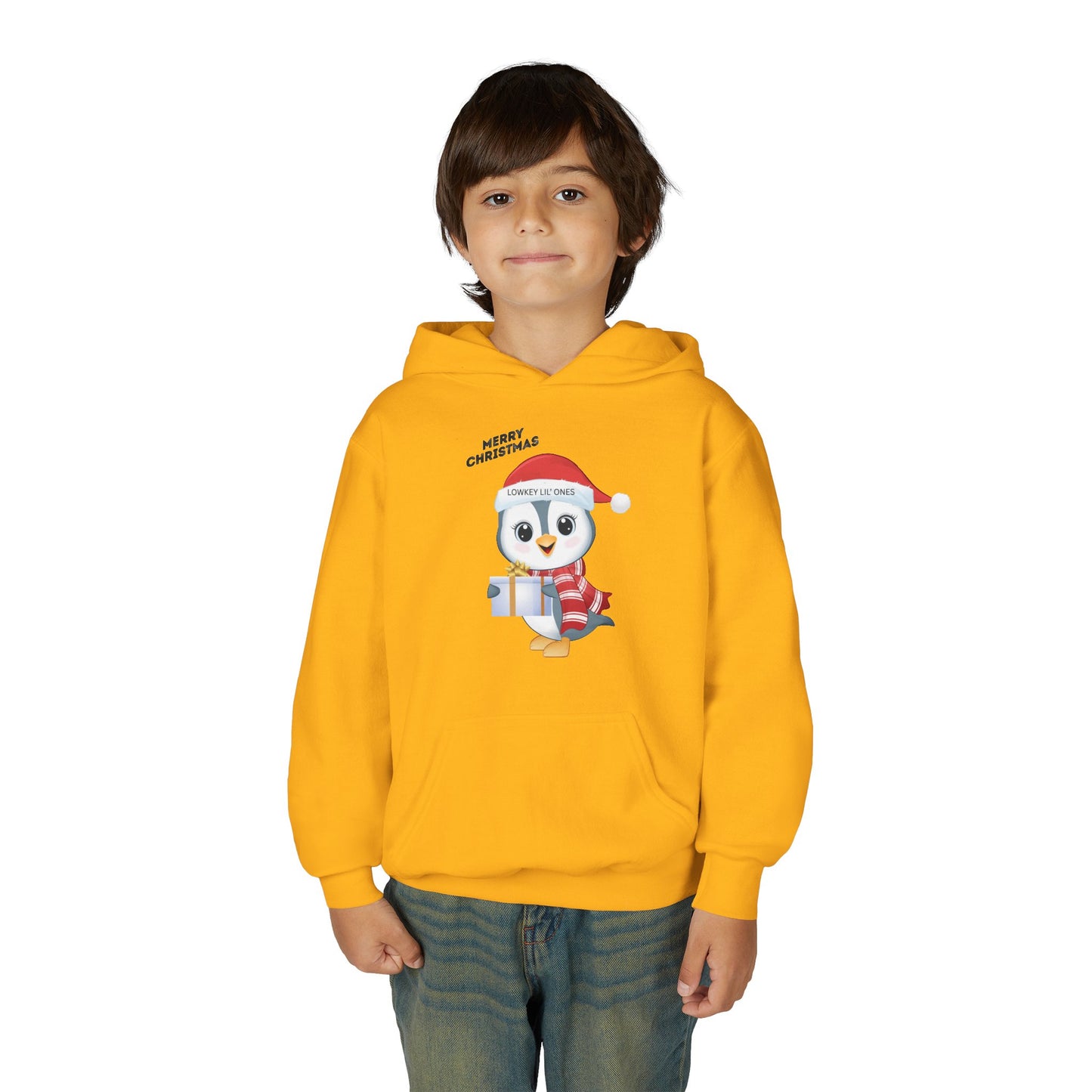 Lowkey Lil' Ones Merry Christmas Penguin Youth Hoodie
