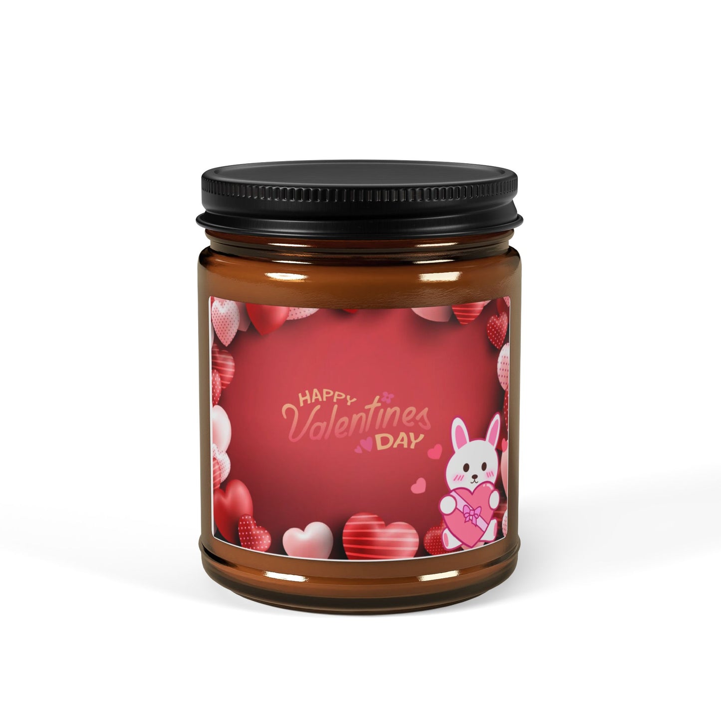 Happy Valentine's Day Bunny Love Amber Jar Candle