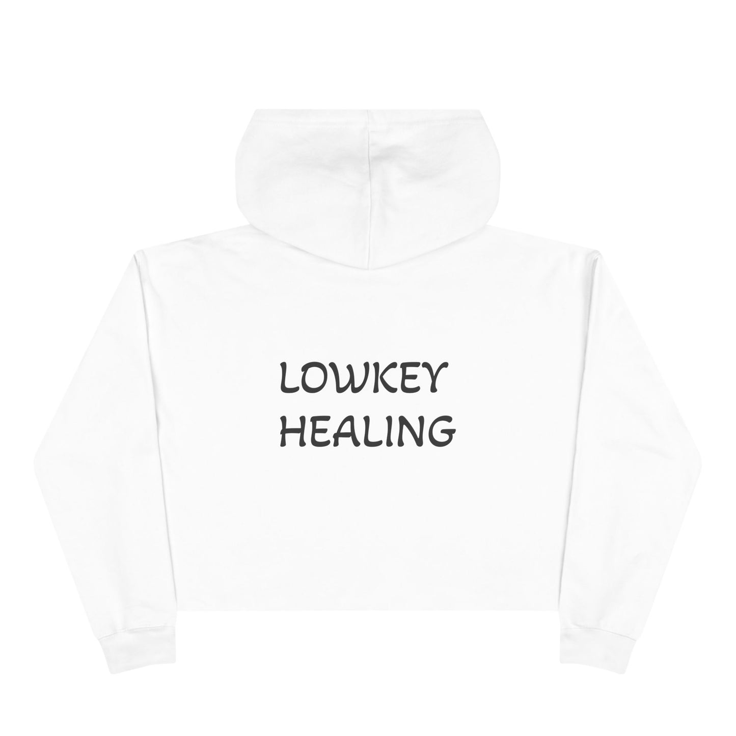Lowkey Healing Crop Hoodie — Hugs & Kisses Graphic Cropped Sweatshirt