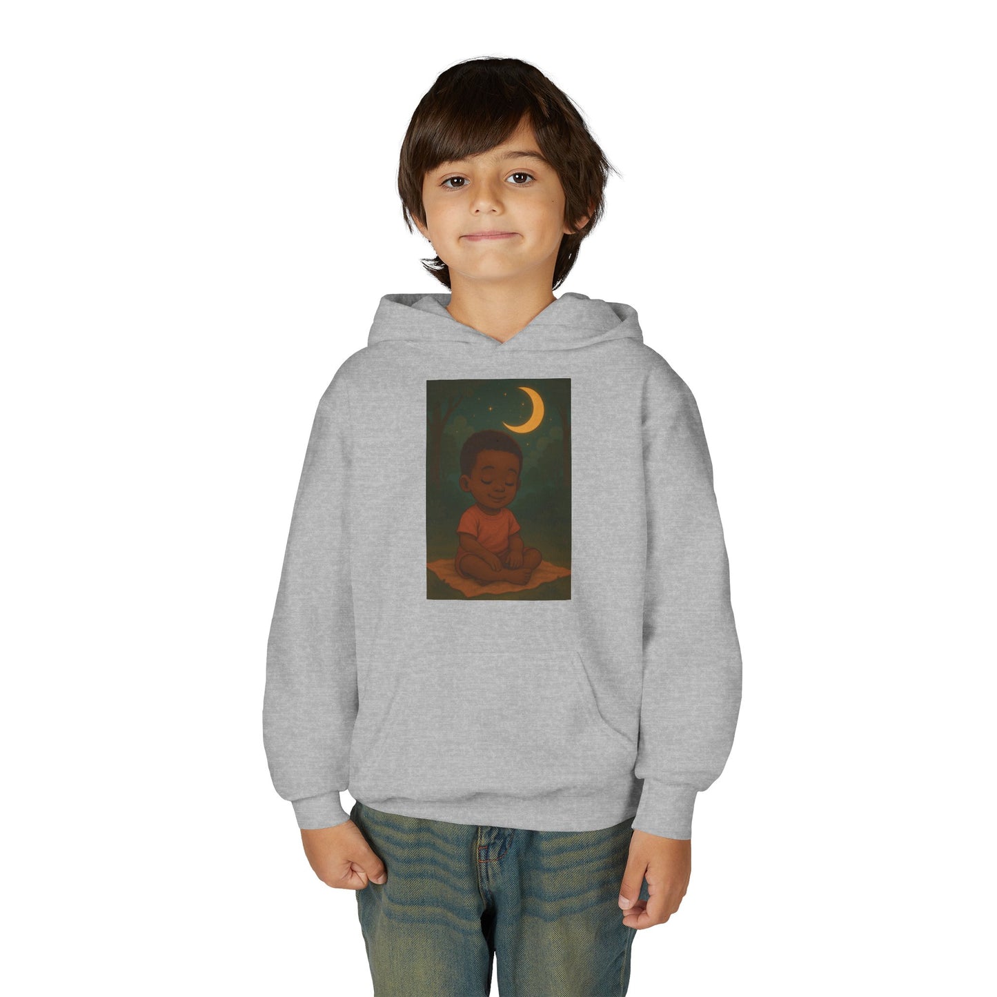 Lowkey Lil' Ones "Peaceful Moon" Youth Hoodie- Calm Energy for Growing Kings