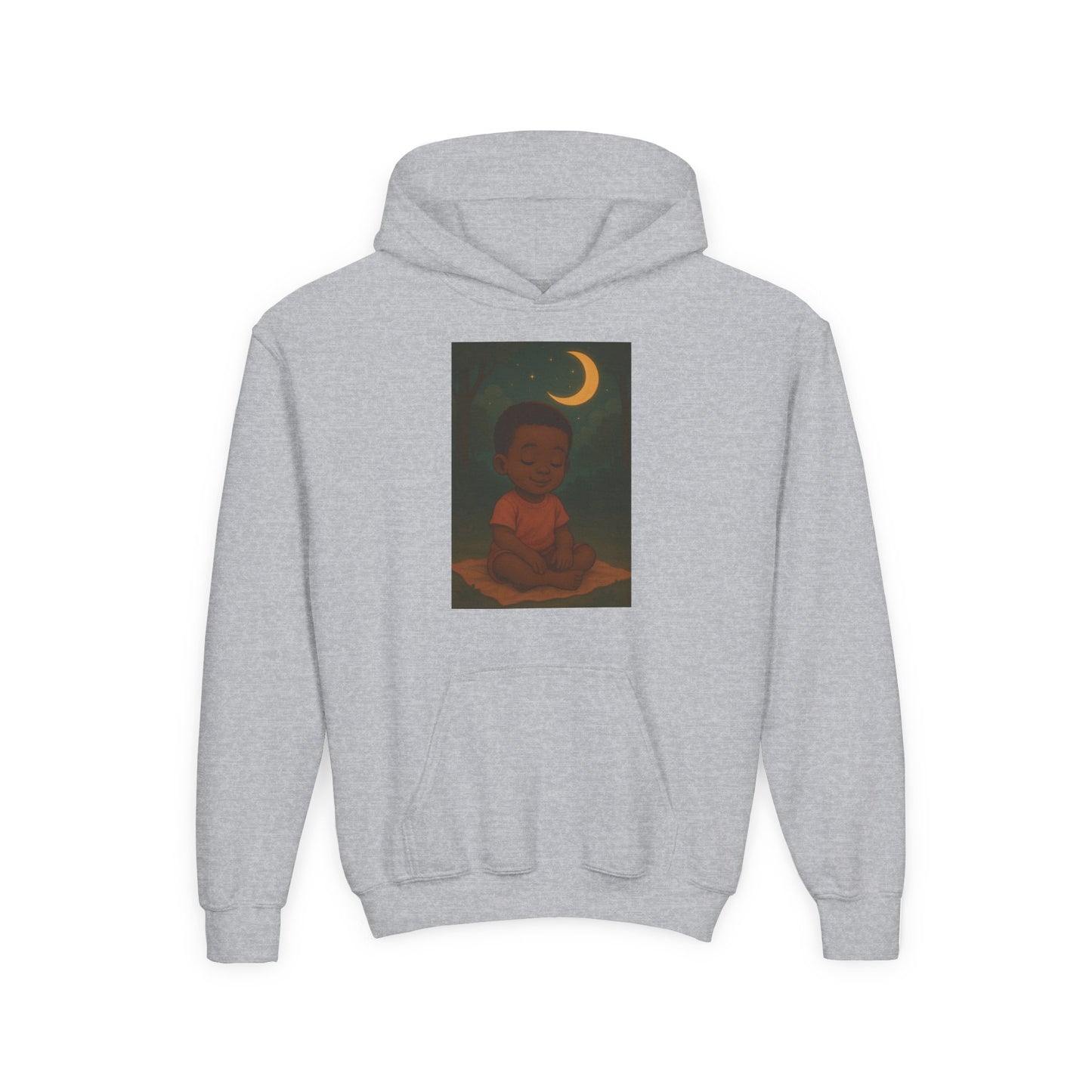 Lowkey Lil' Ones "Peaceful Moon" Youth Hoodie- Calm Energy for Growing Kings