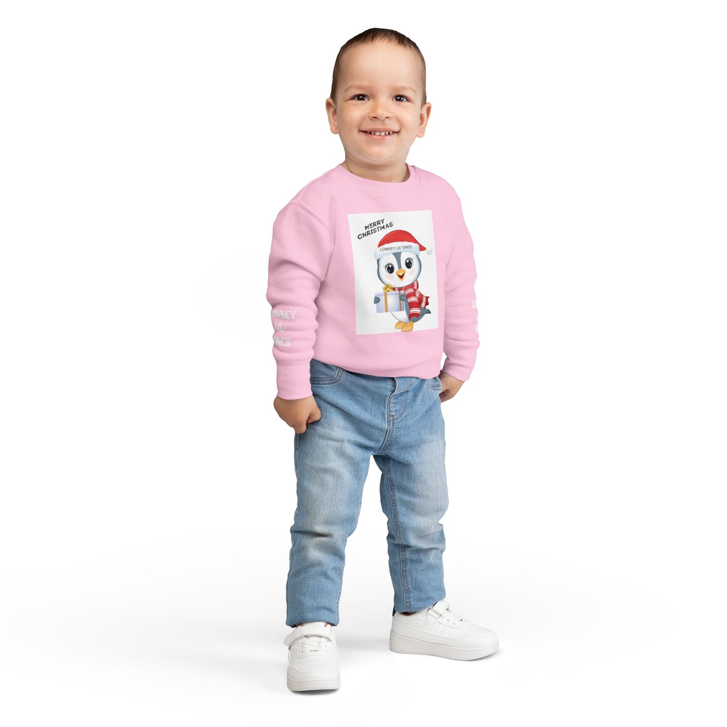 Lowkey Lil' Ones Merry Christmas Penguin Toddler Sweater