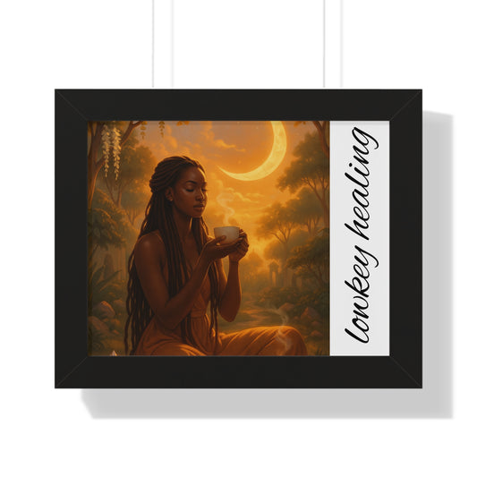 Serene Framed Poster, Art Print, Home Decor, Gift for Her, Meditation Wall Art, Self-Care Decoration, Mindfulness Artwork