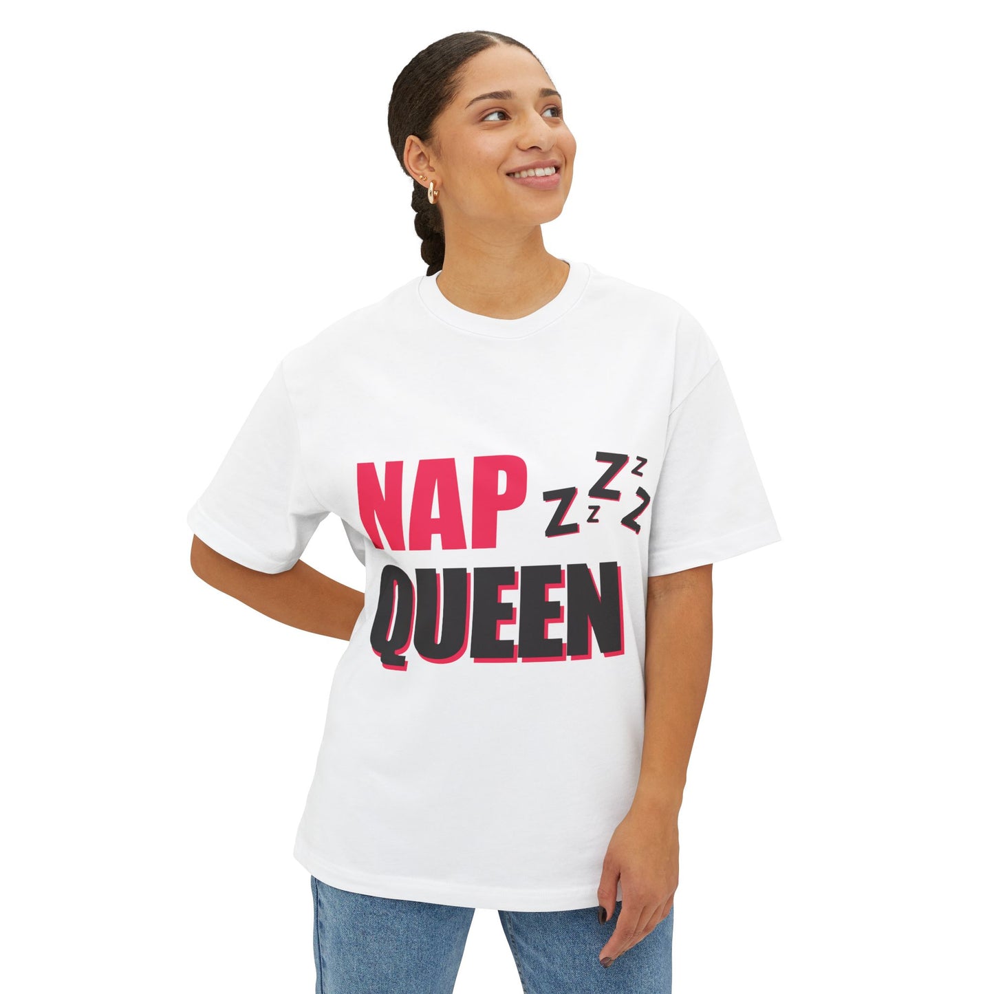 Nap Queen Oversized Tee - Relax Fit Sleep Lovers T-Shirt lowkey healing