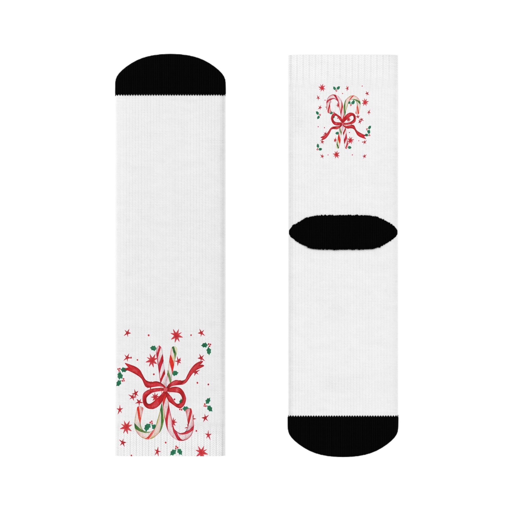 Candy Cane Christmas Socks- Cozy Holiday Crew Socks