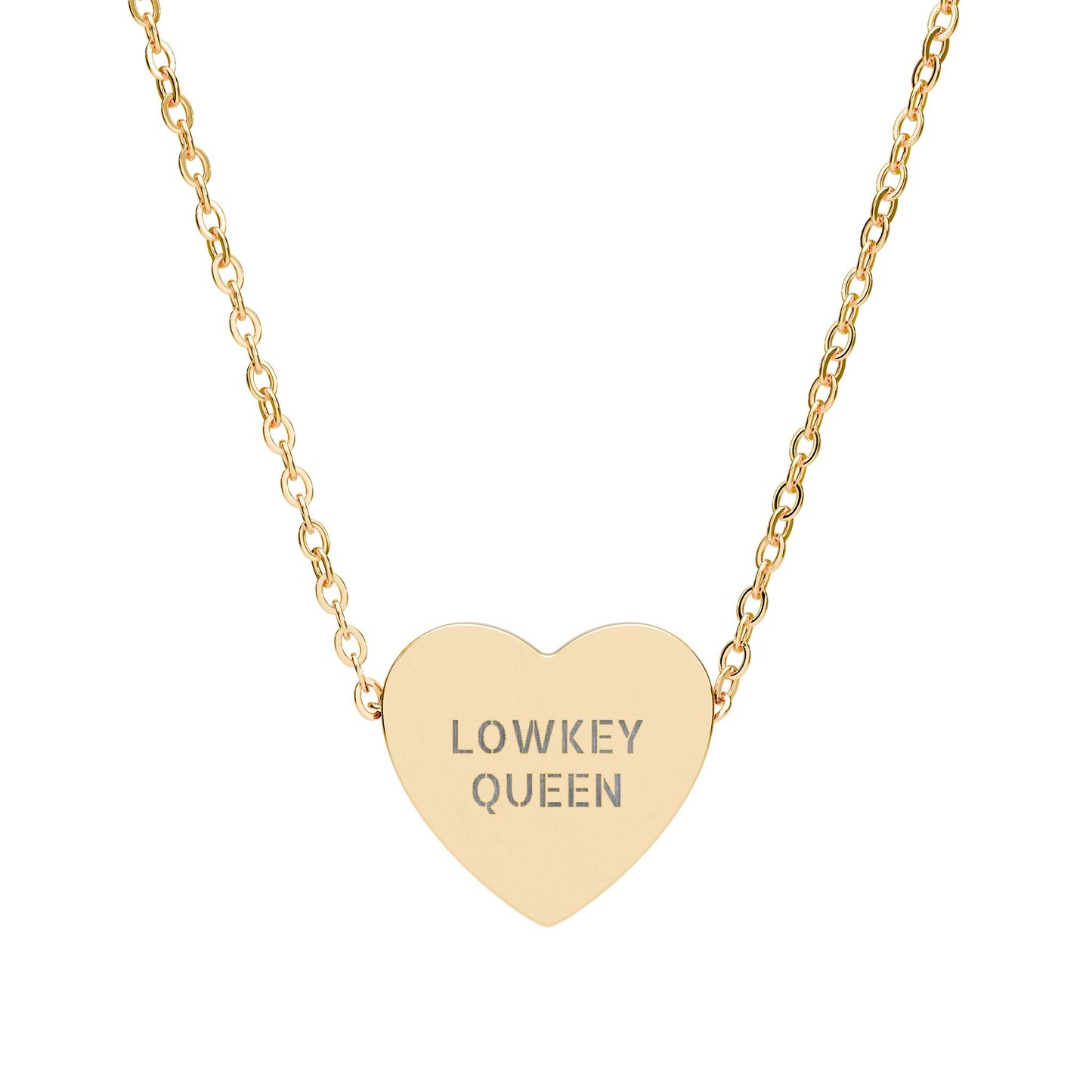 LOWKEY QUEEN ENGRAVED HEART NECKLACE