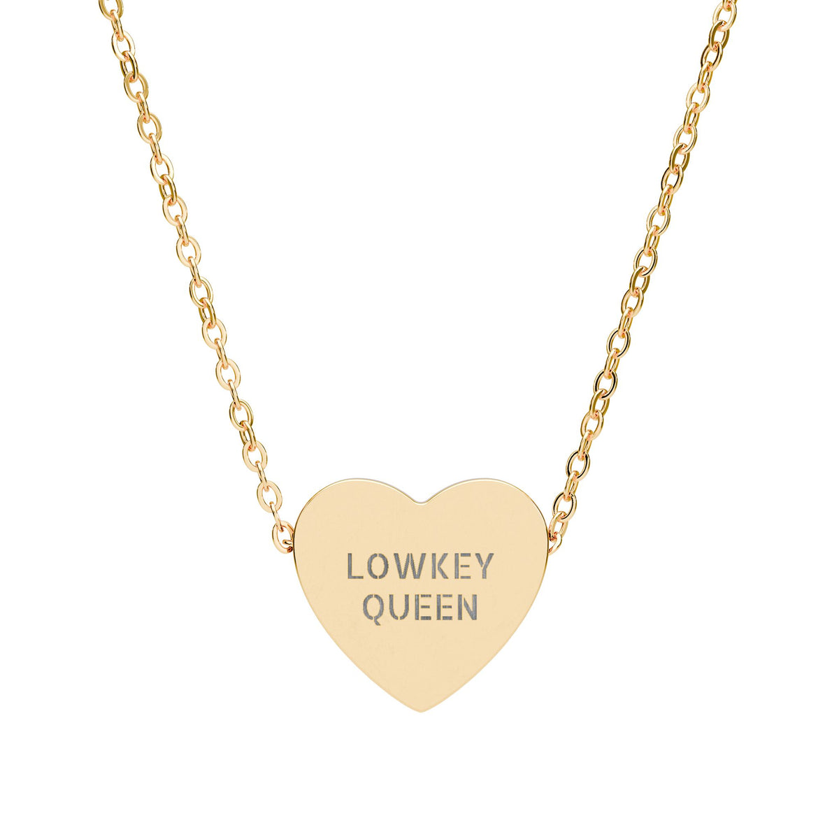 LOWKEY QUEEN ENGRAVED HEART NECKLACE