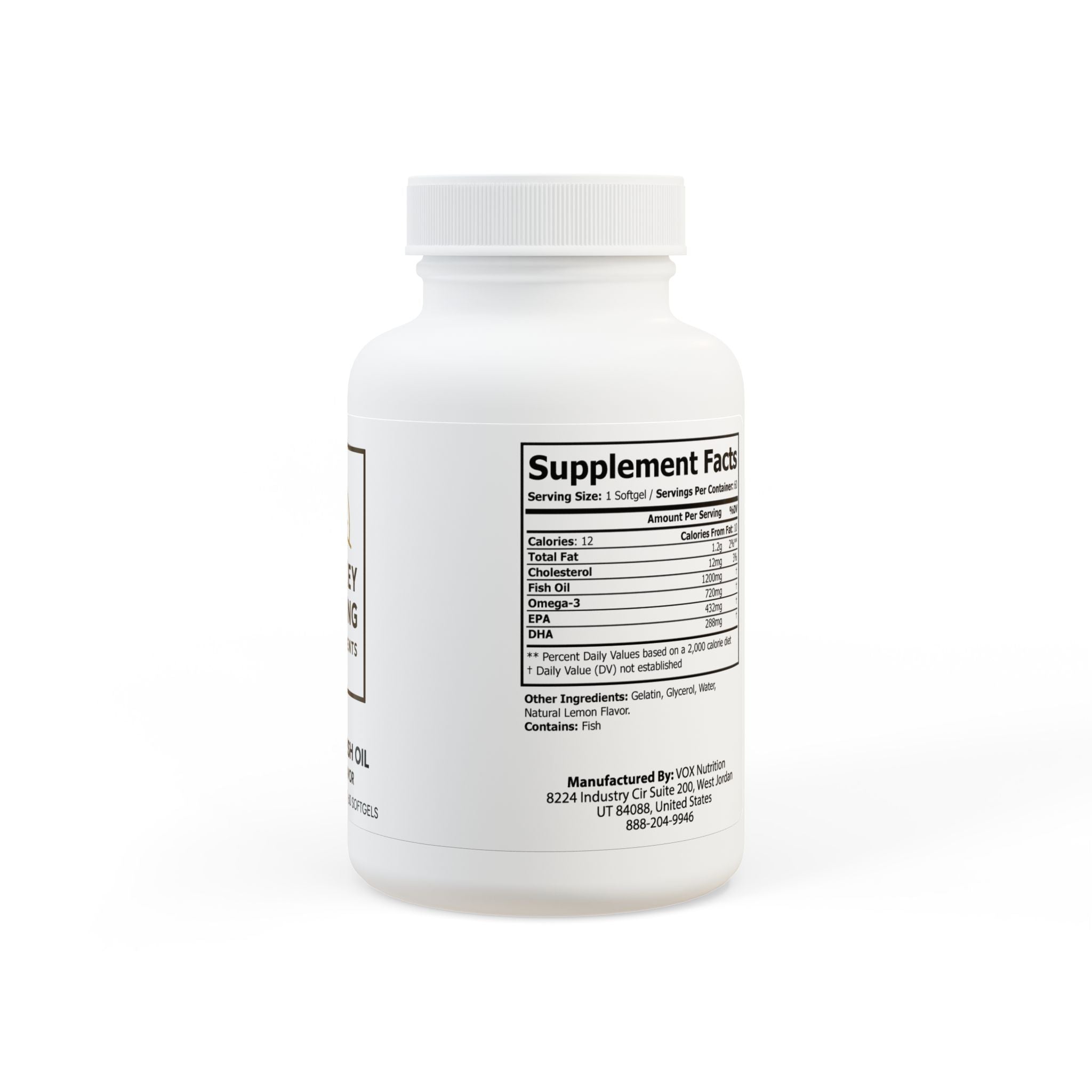 Lowkey Healing Omega- 3 Fish Oil Lemon Flavored Daily Wellness Support   (60 Soft gels)