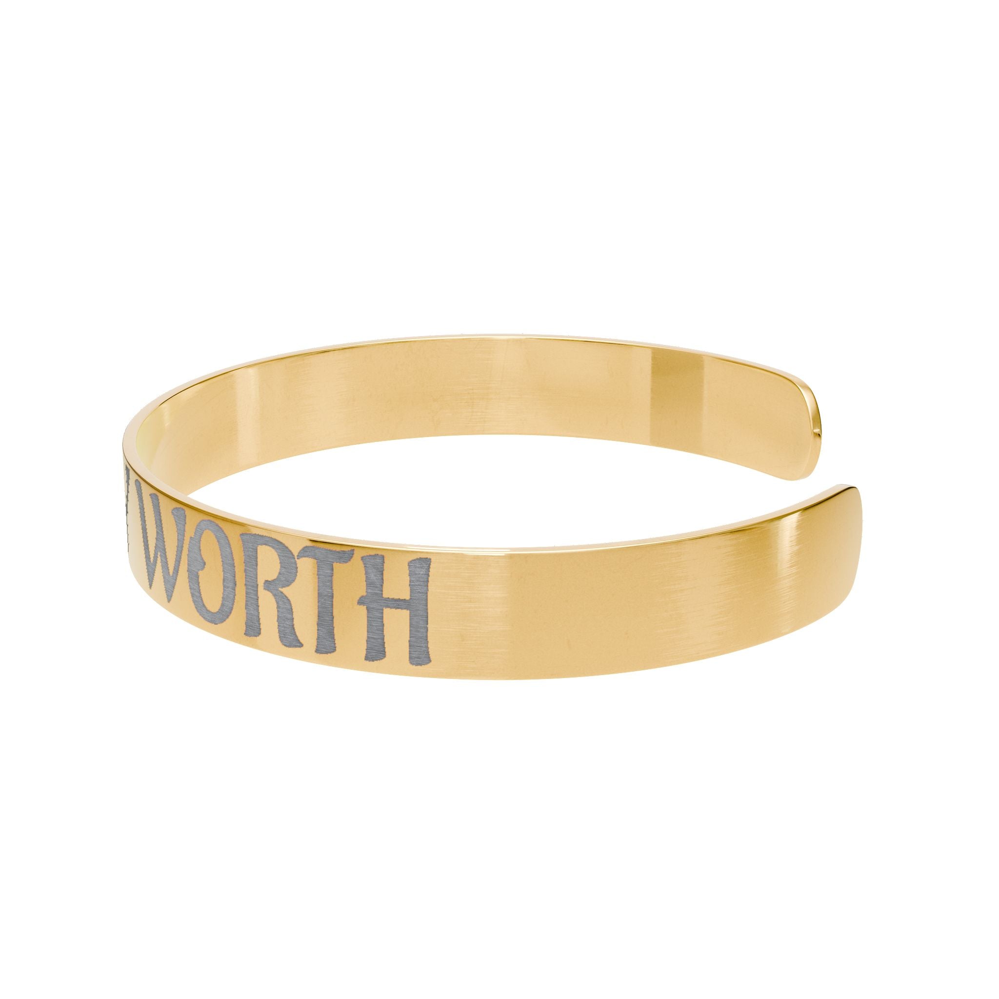"Stand in My Worth" Gold Cuff Bracelet
