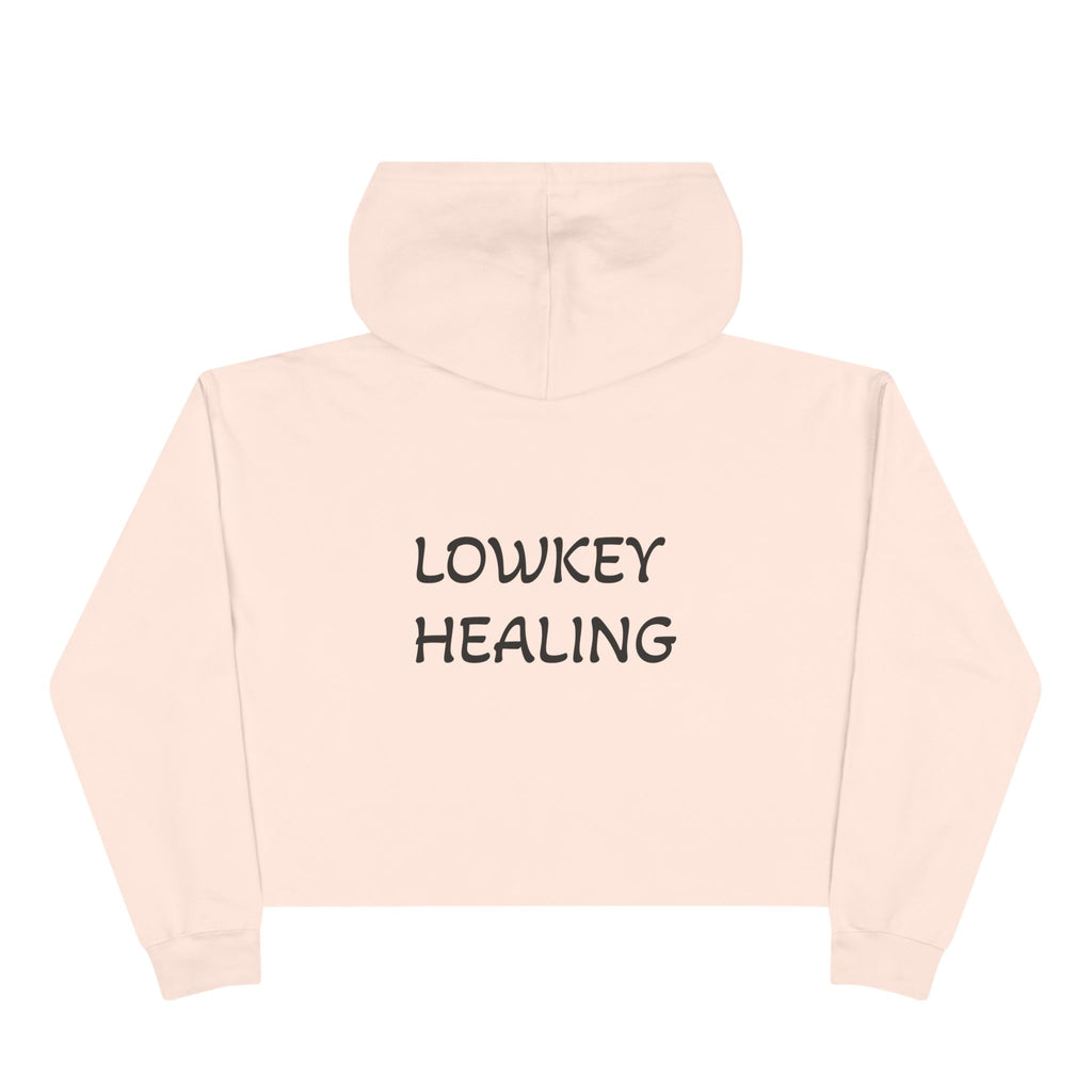 Lowkey Healing Crop Hoodie — Hugs & Kisses Graphic Cropped Sweatshirt