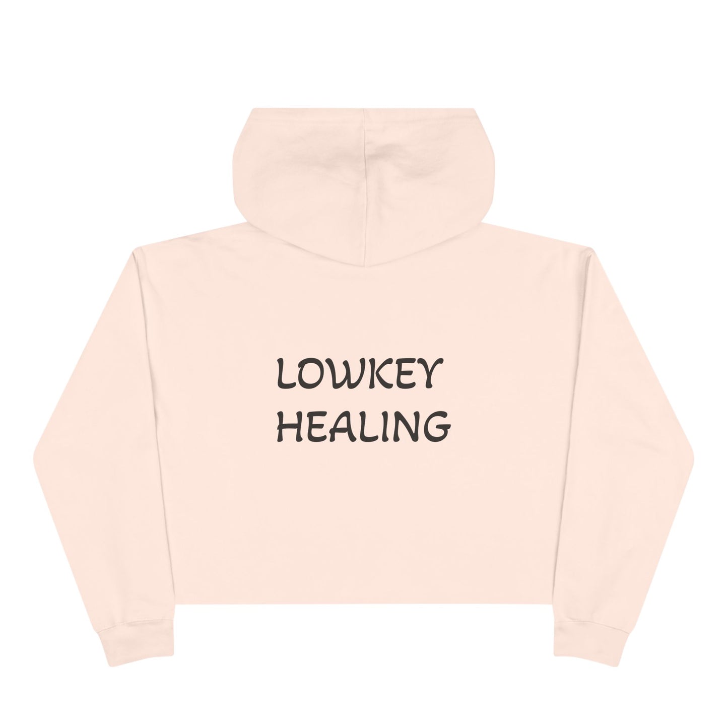 Lowkey Healing Crop Hoodie — Hugs & Kisses Graphic Cropped Sweatshirt