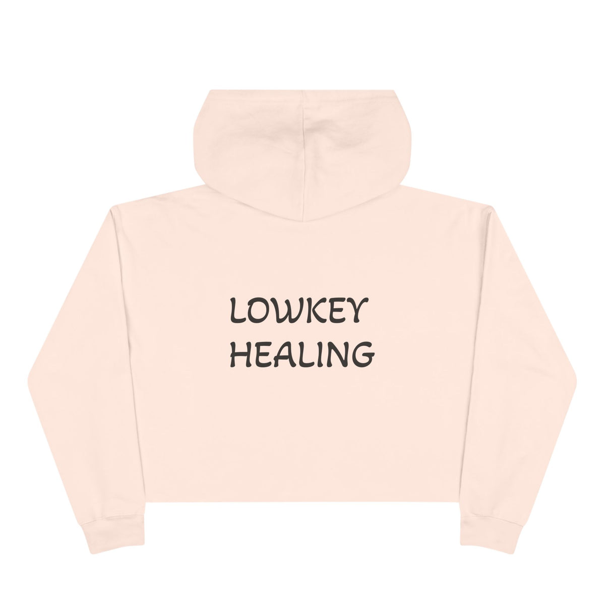 Lowkey Healing Crop Hoodie — Hugs & Kisses Graphic Cropped Sweatshirt