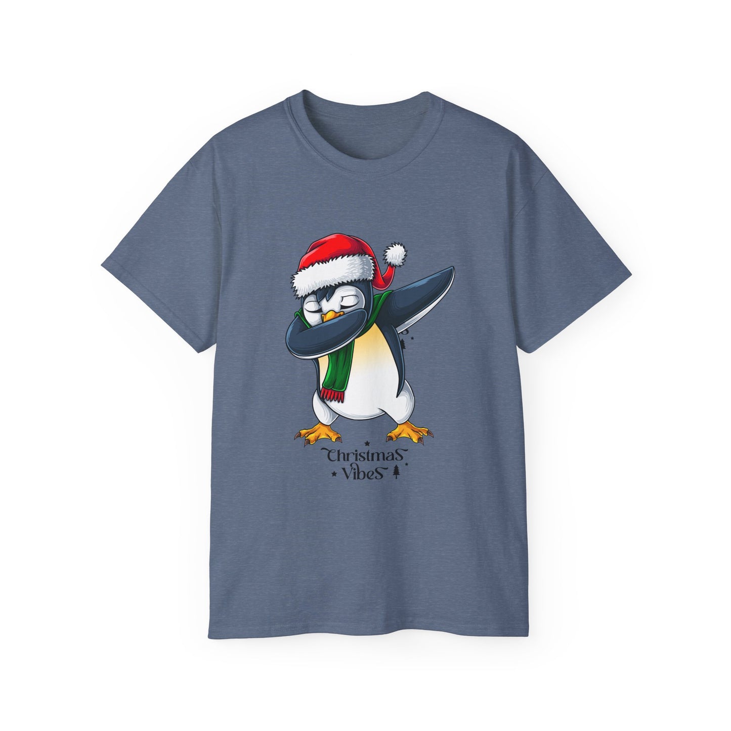 Women's Christmas Vibes Dabbing Penguin Tee