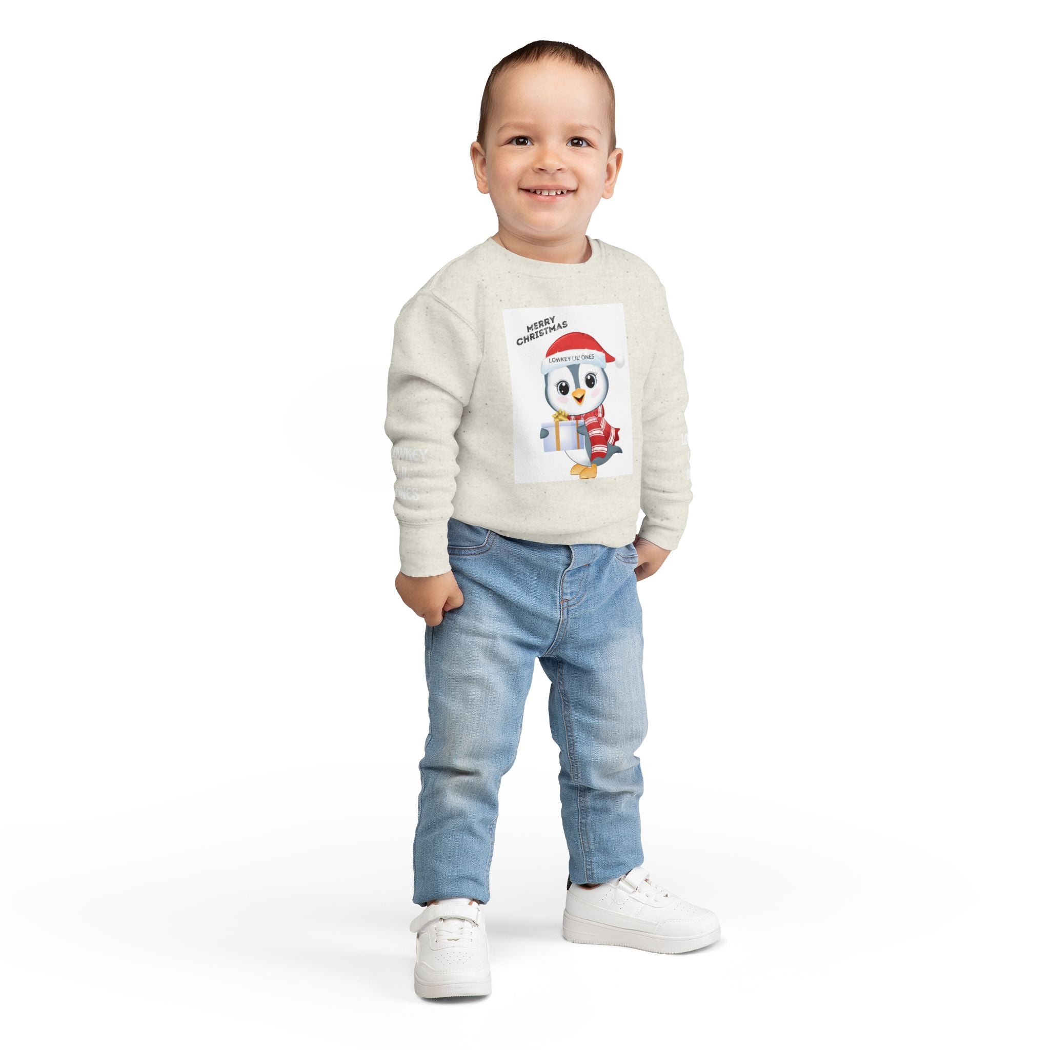 Lowkey Lil' Ones Merry Christmas Penguin Toddler Sweater