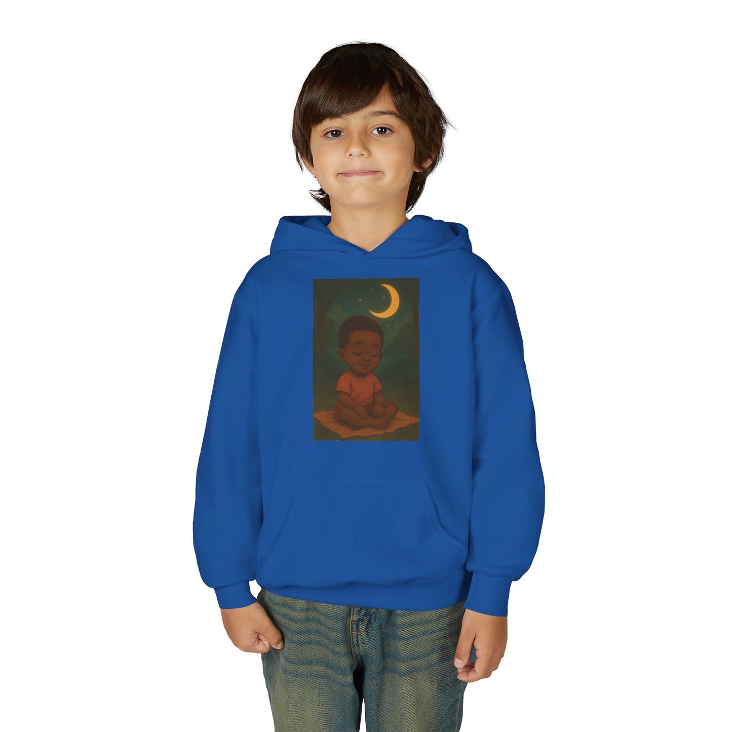 Lowkey Lil' Ones "Peaceful Moon" Youth Hoodie- Calm Energy for Growing Kings