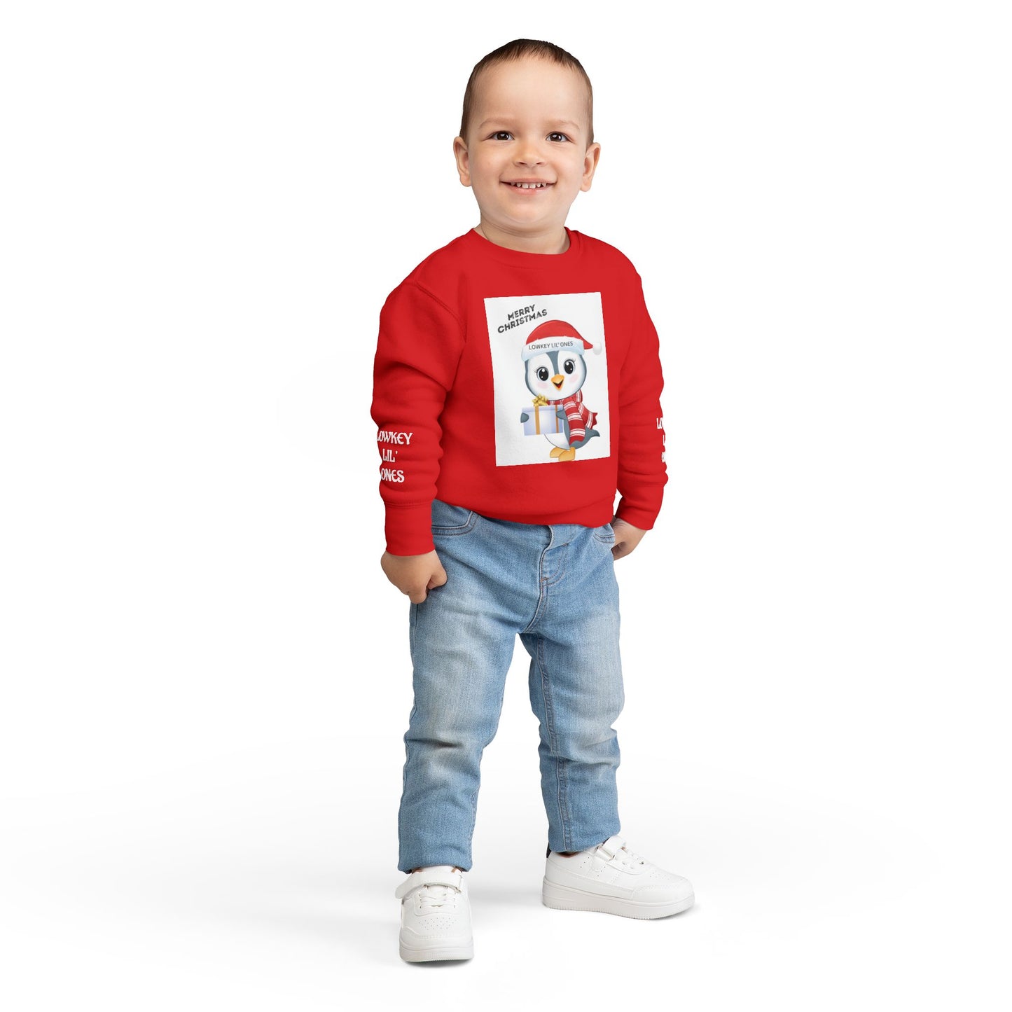 Lowkey Lil' Ones Merry Christmas Penguin Toddler Sweater
