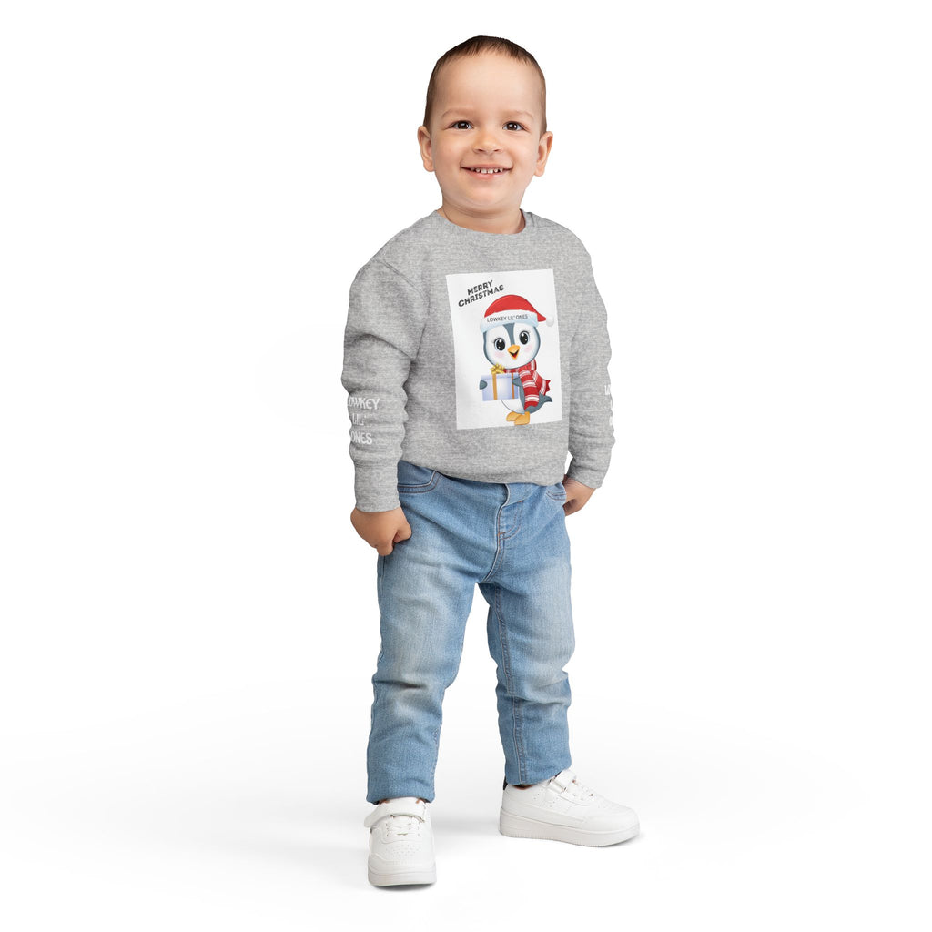 Lowkey Lil' Ones Merry Christmas Penguin Toddler Sweater