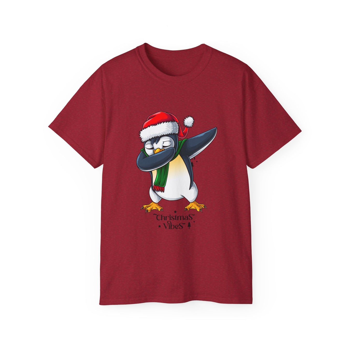 Women's Christmas Vibes Dabbing Penguin Tee