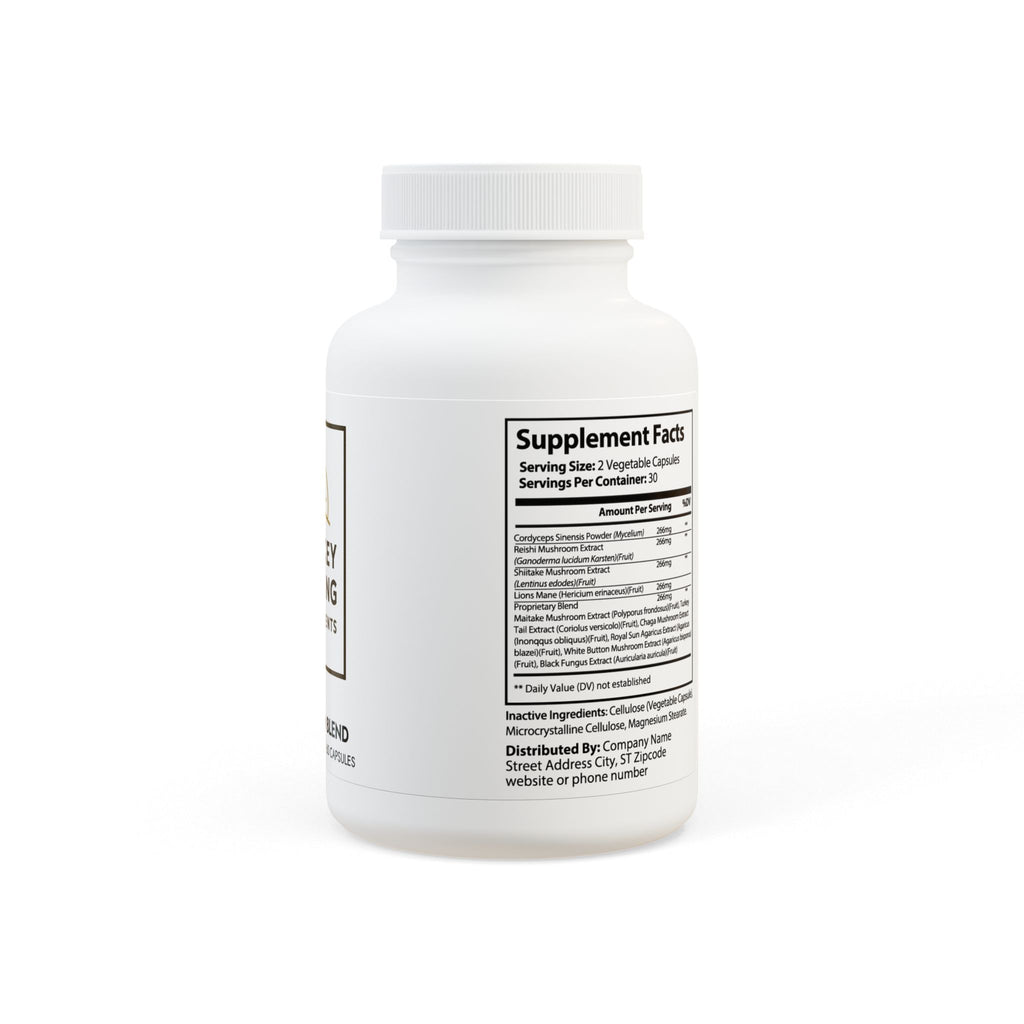 Lowkey Healing Mushroom Blend- Daily Wellness Supplement (60 capsules)