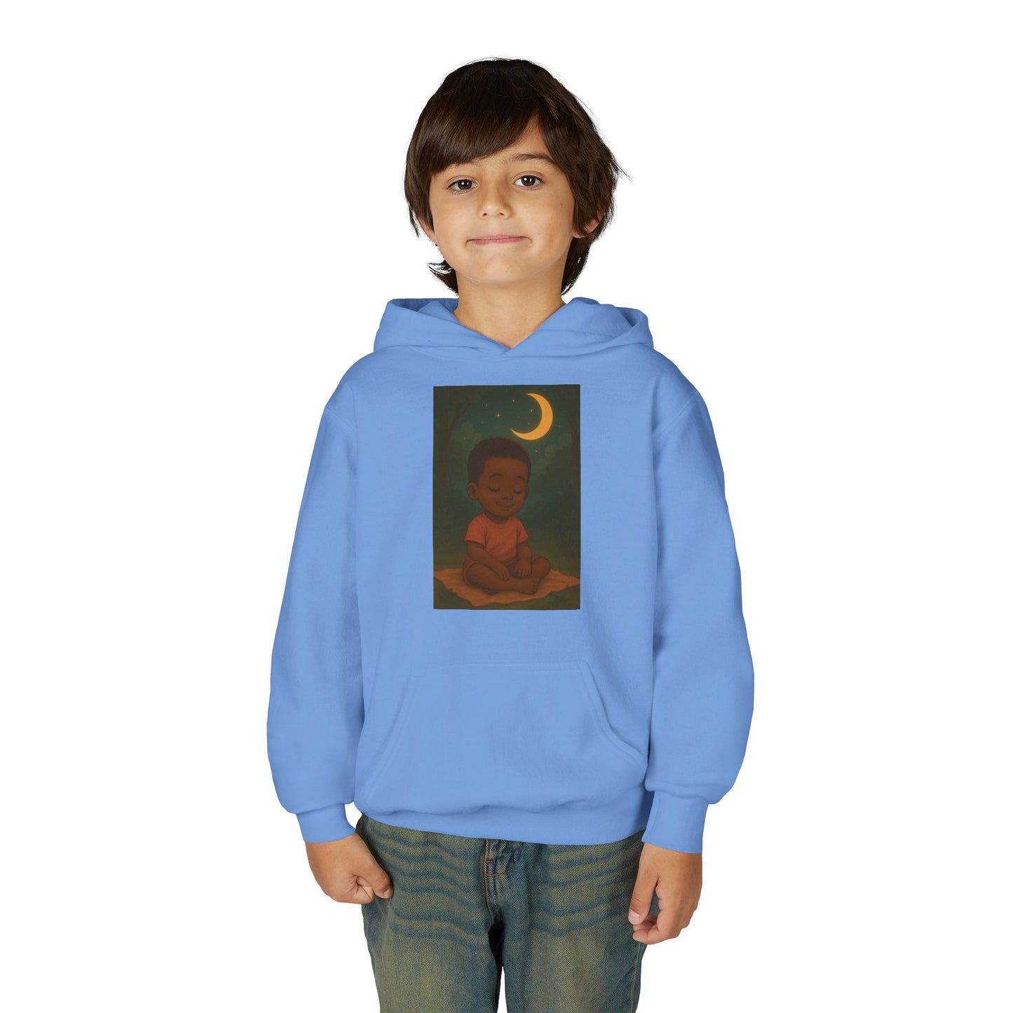 Lowkey Lil' Ones "Peaceful Moon" Youth Hoodie- Calm Energy for Growing Kings