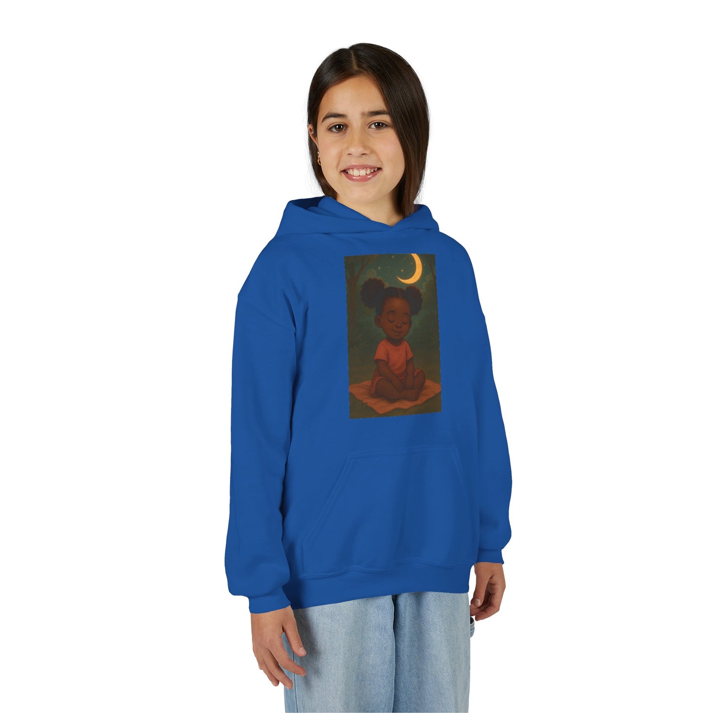 Lowkey Lil' Ones "peaceful Moon" Youth Hoodie- Calm Energy For Growing Queens