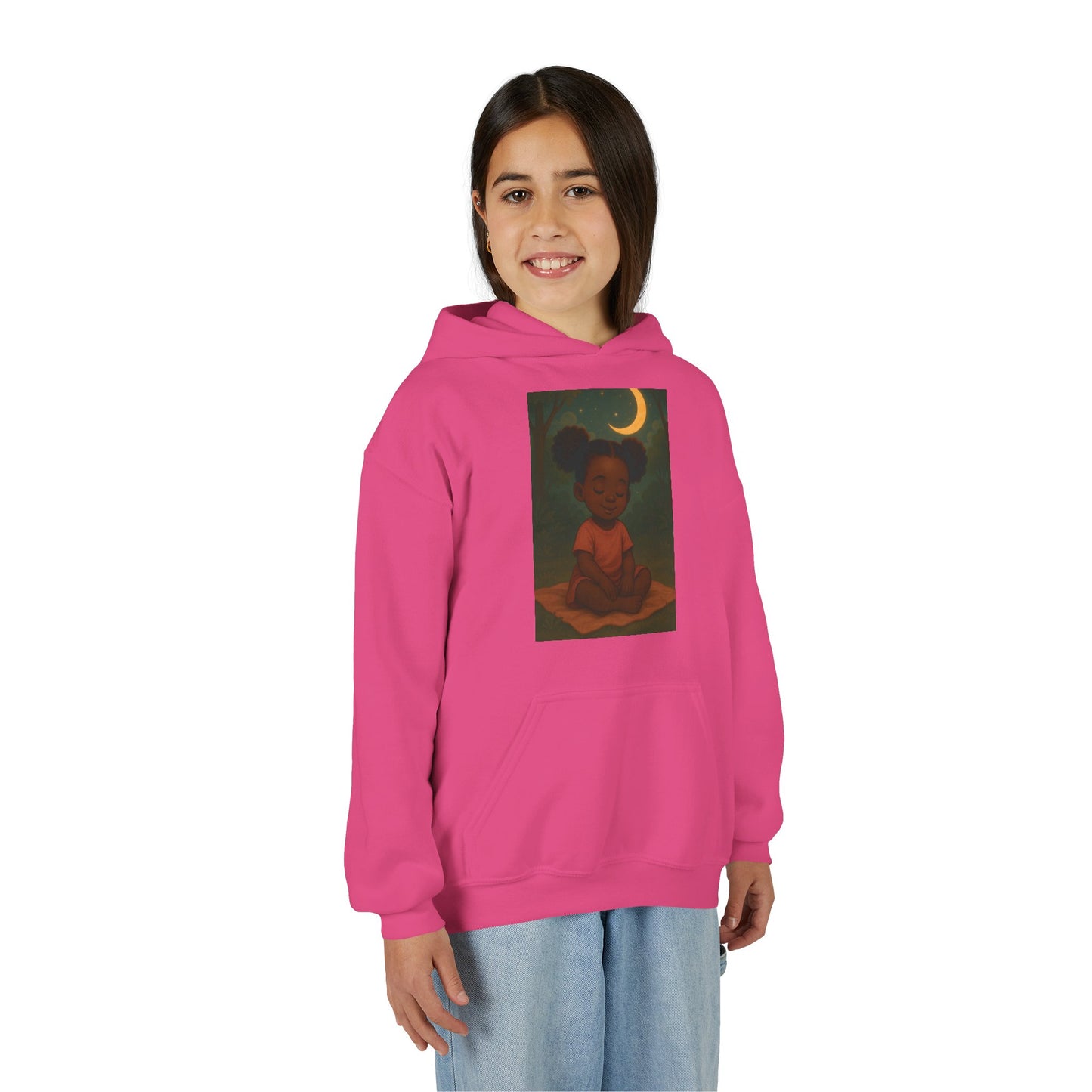 Lowkey Lil' Ones "peaceful Moon" Youth Hoodie- Calm Energy For Growing Queens