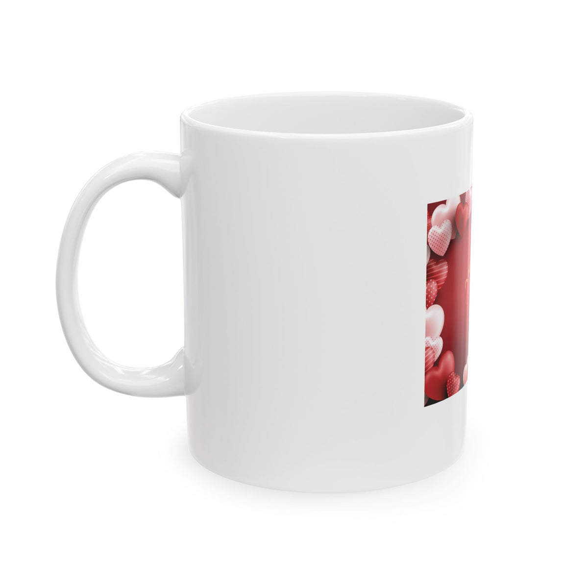 Happy Valentine's Day Bunny Love Bug- Cute Heart Design Ceramic Coffee Mug 15oz