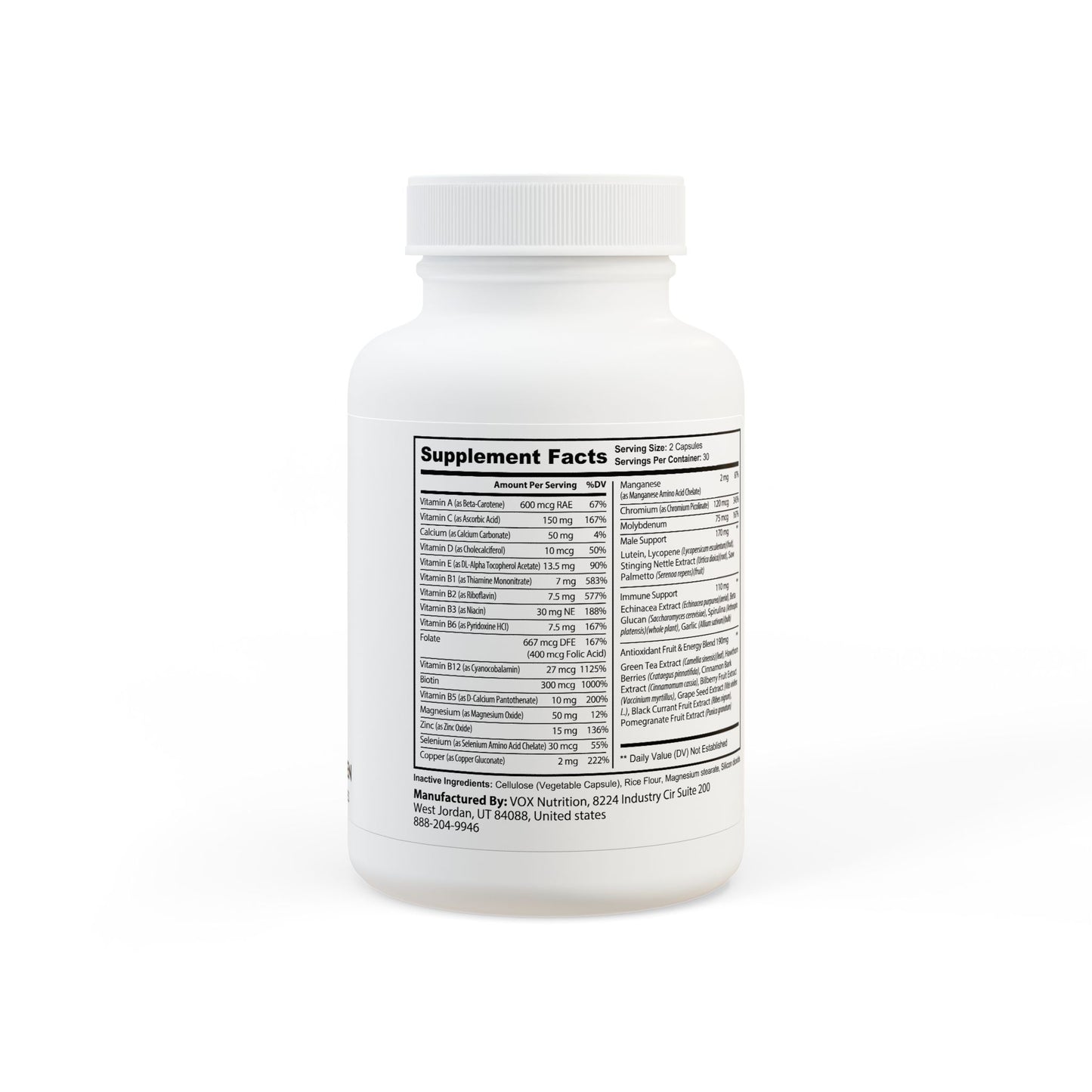 Lowkey Healing Men's Daily multivitamin- 60 capsules