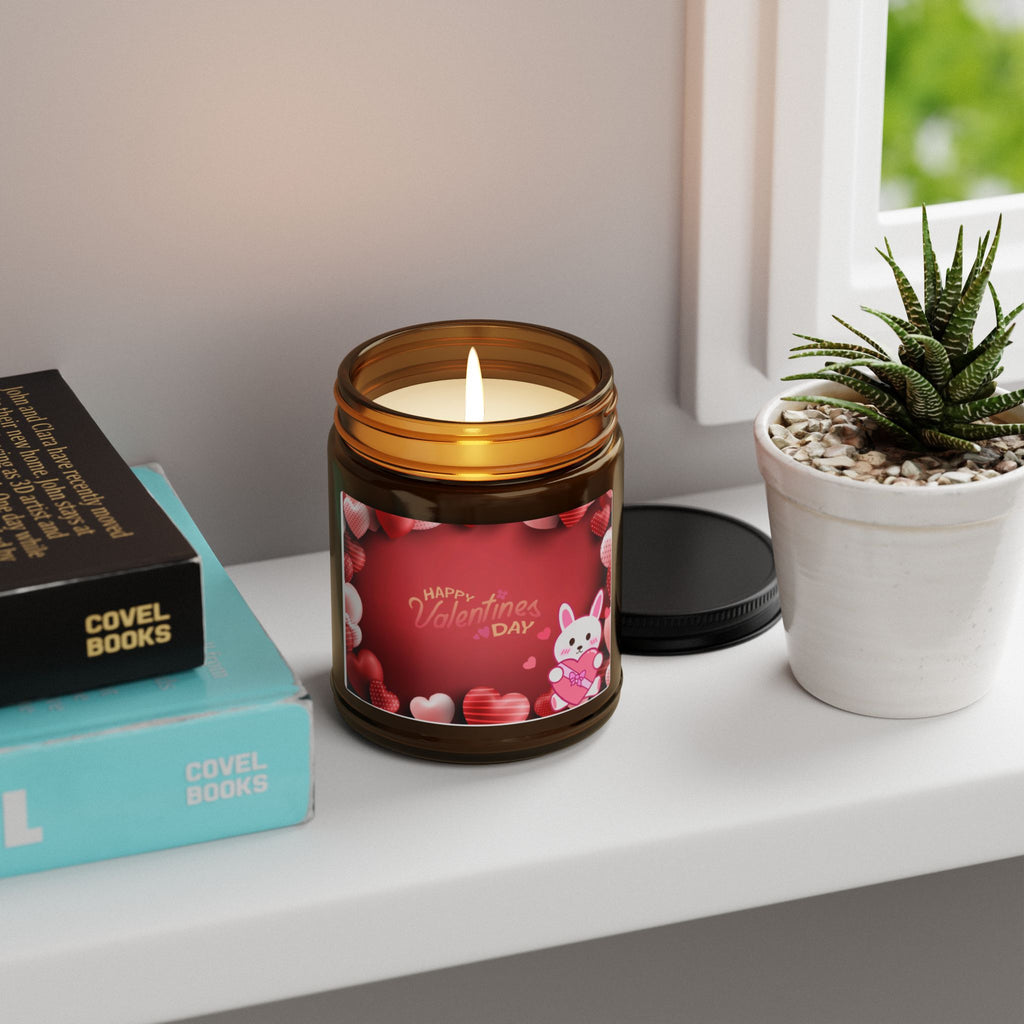 Happy Valentine's Day Bunny Love Amber Jar Candle
