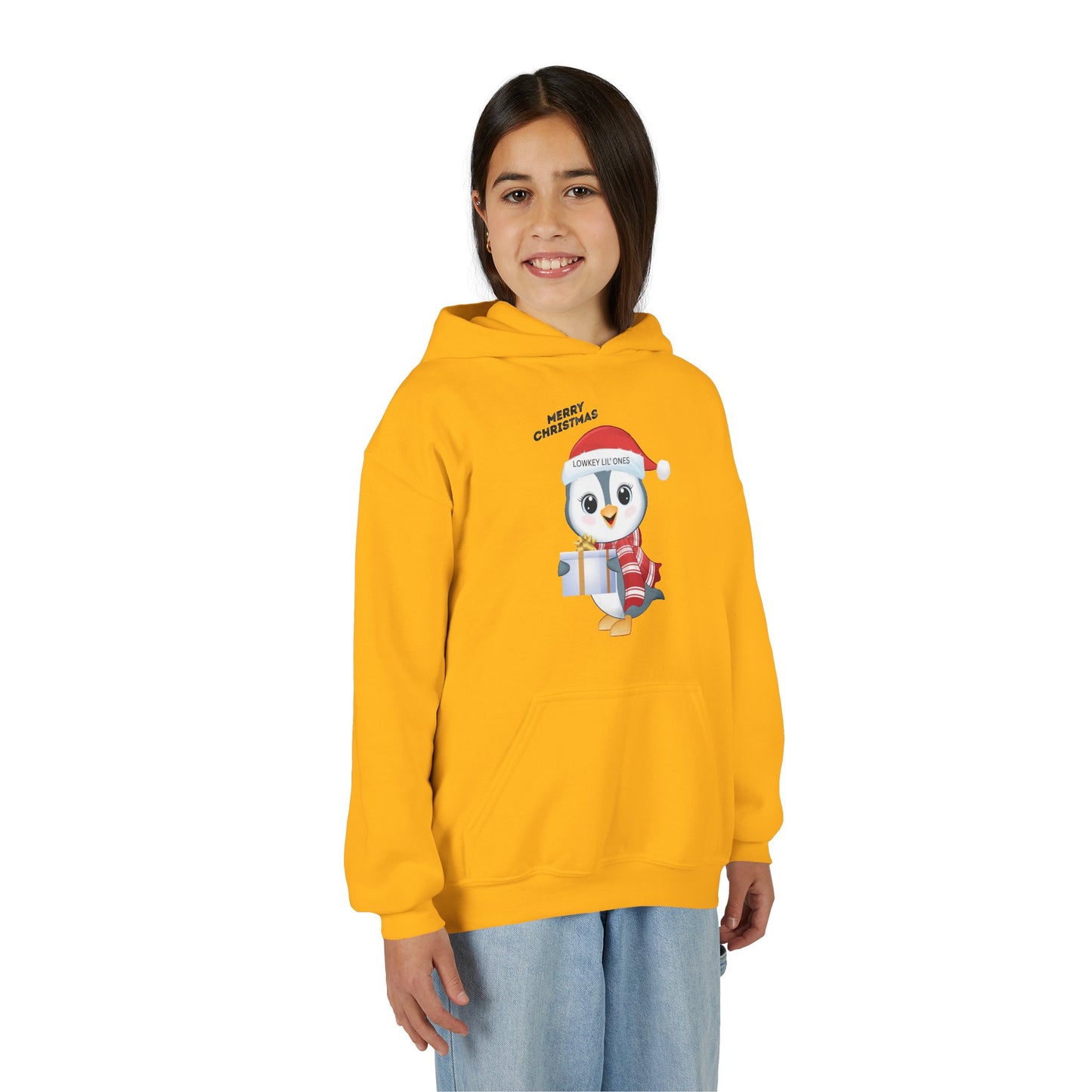 Lowkey Lil' Ones Merry Christmas Penguin Youth Hoodie