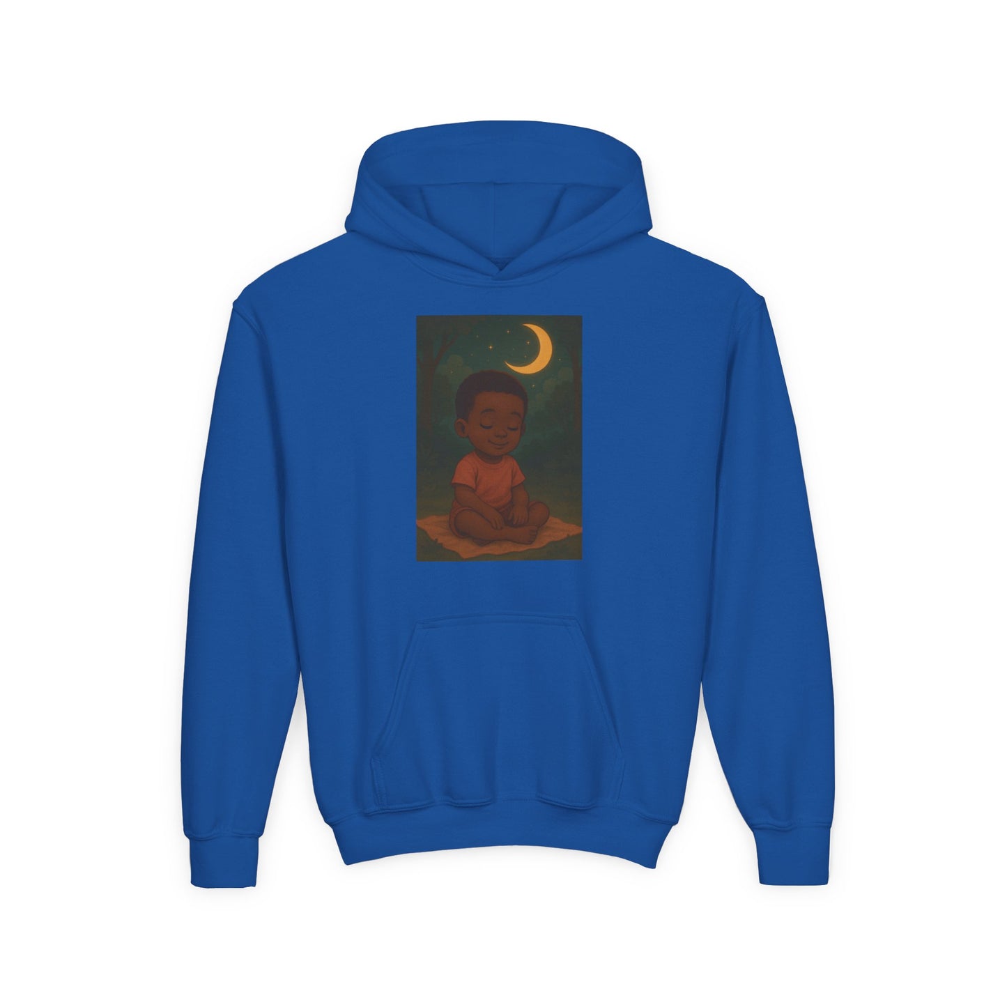 Lowkey Lil' Ones "Peaceful Moon" Youth Hoodie- Calm Energy for Growing Kings