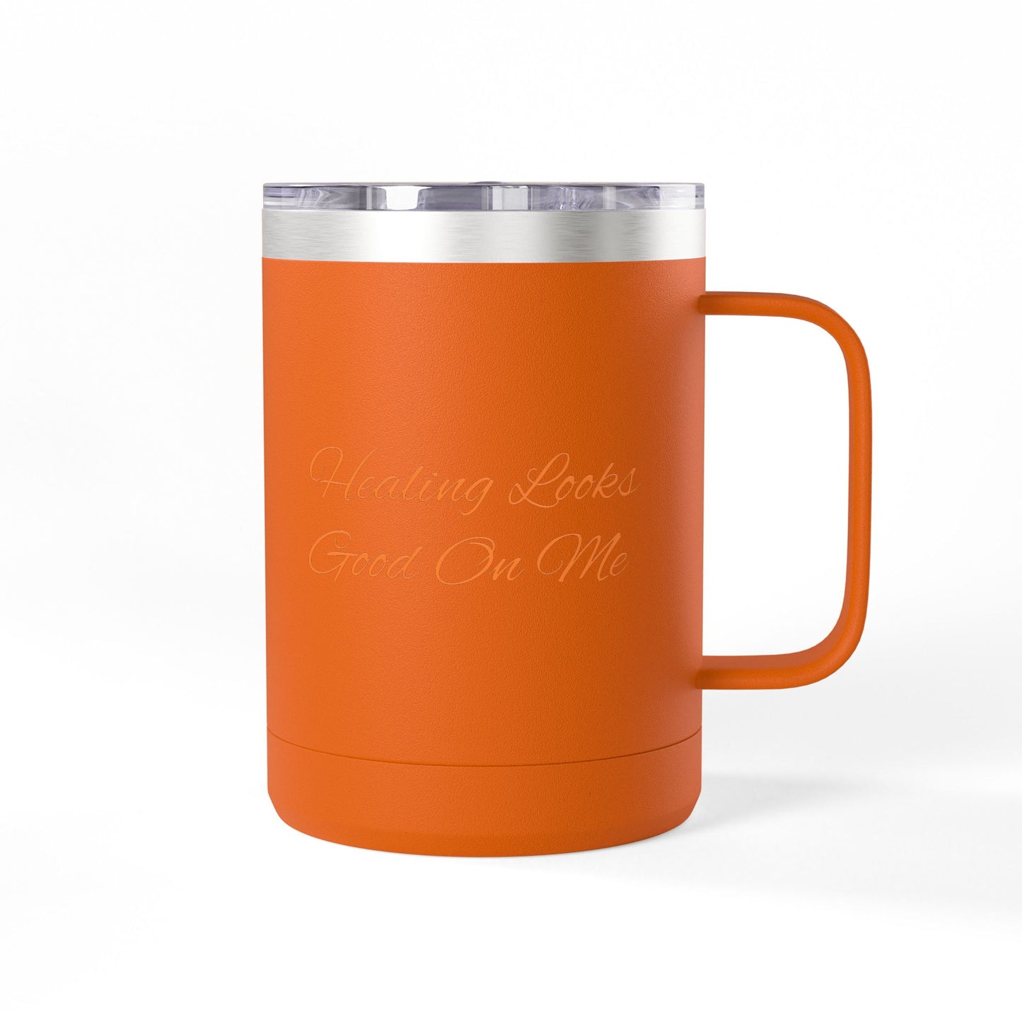 Healing Looks Good On Me Coffee Mug Tumbler, Inspirational Gift, Motivational Cup, Self-Care Reminder, Wellness Celebration Mug