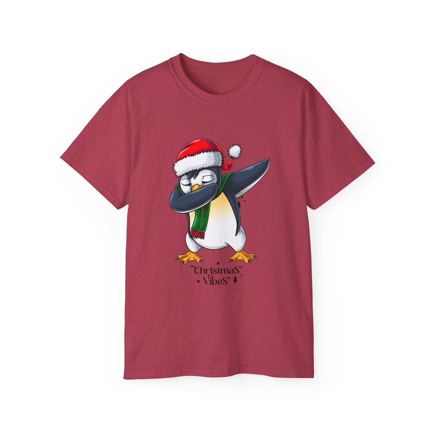 Women's Christmas Vibes Dabbing Penguin Tee
