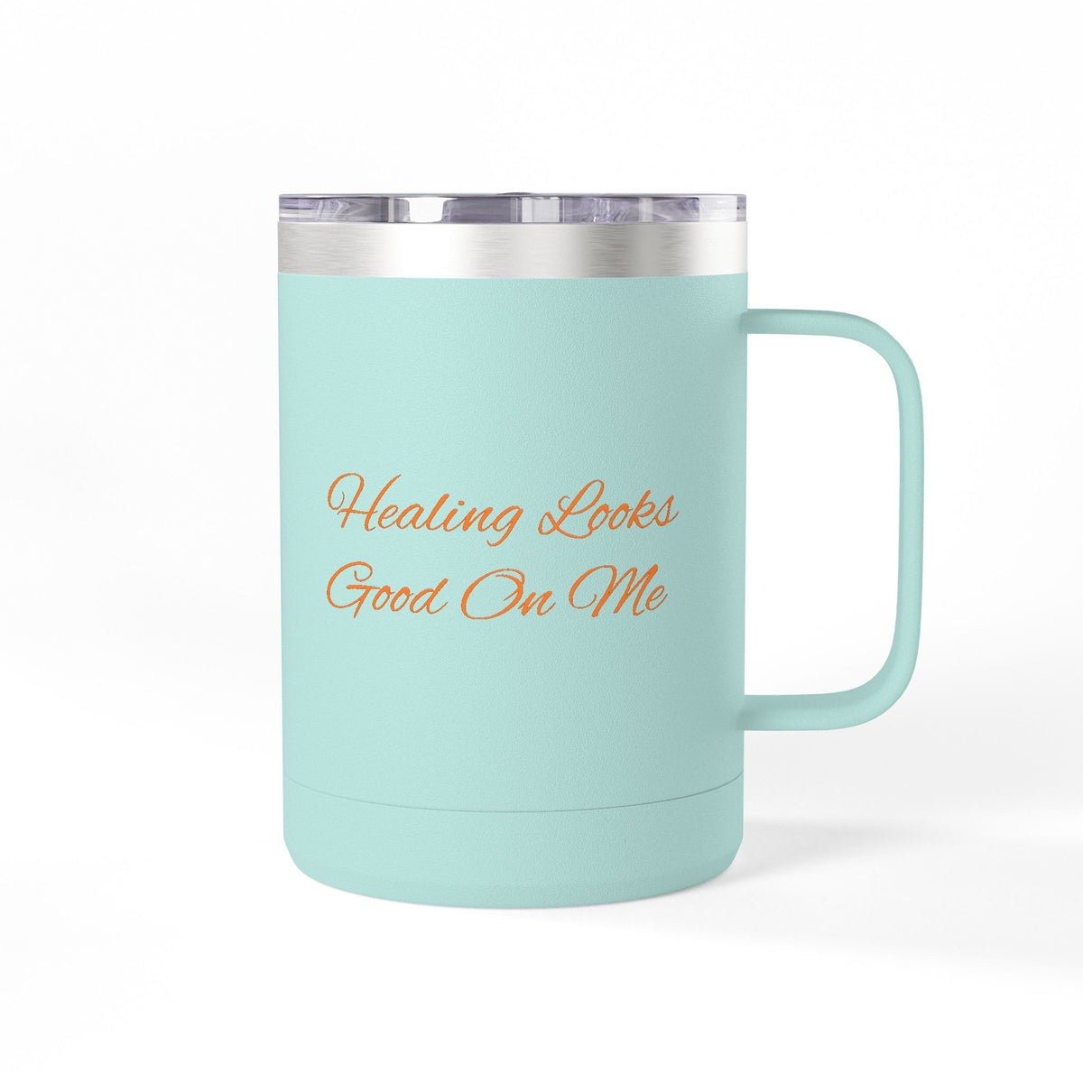 Healing Looks Good On Me Coffee Mug Tumbler, Inspirational Gift, Motivational Cup, Self-Care Reminder, Wellness Celebration Mug