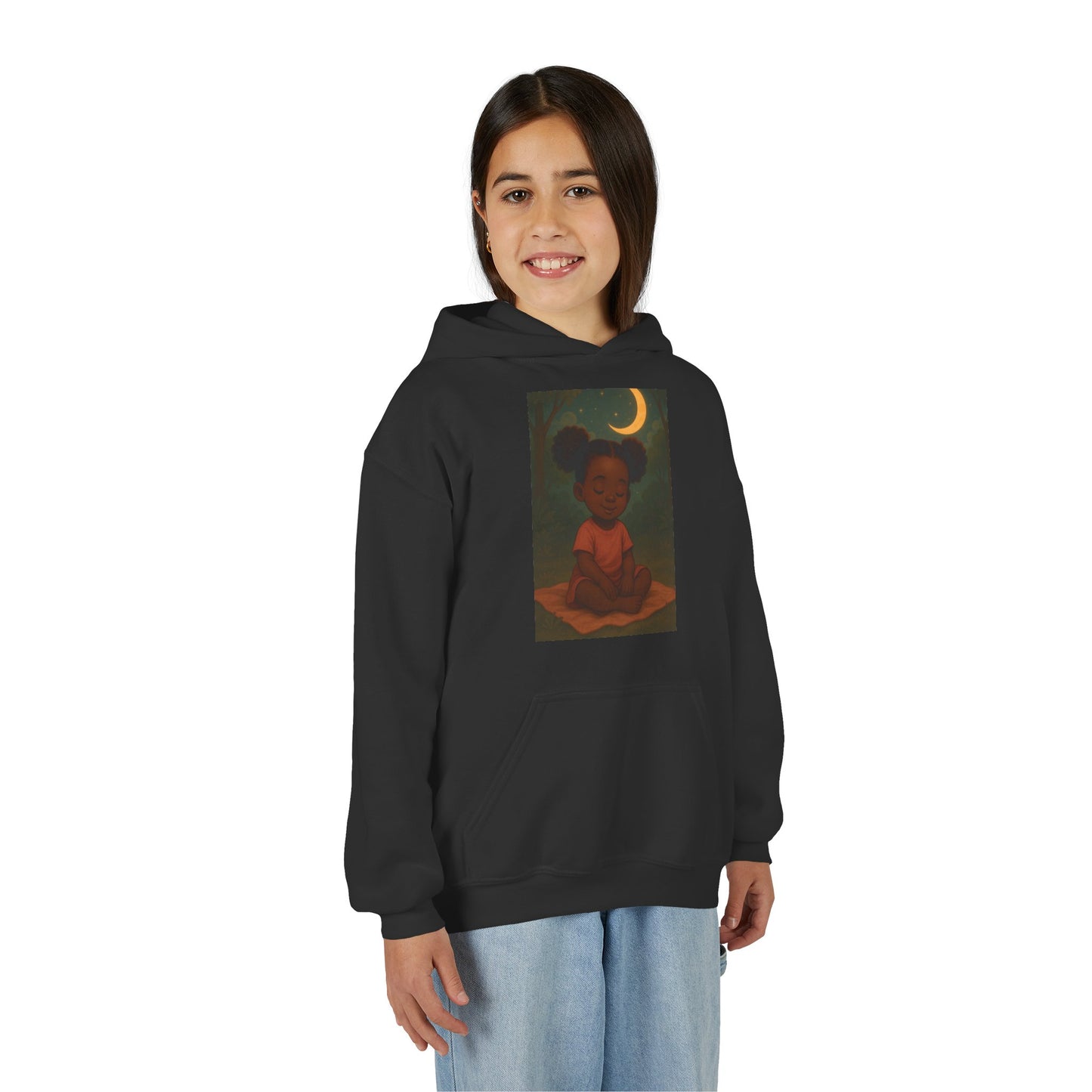 Lowkey Lil' Ones "peaceful Moon" Youth Hoodie- Calm Energy For Growing Queens